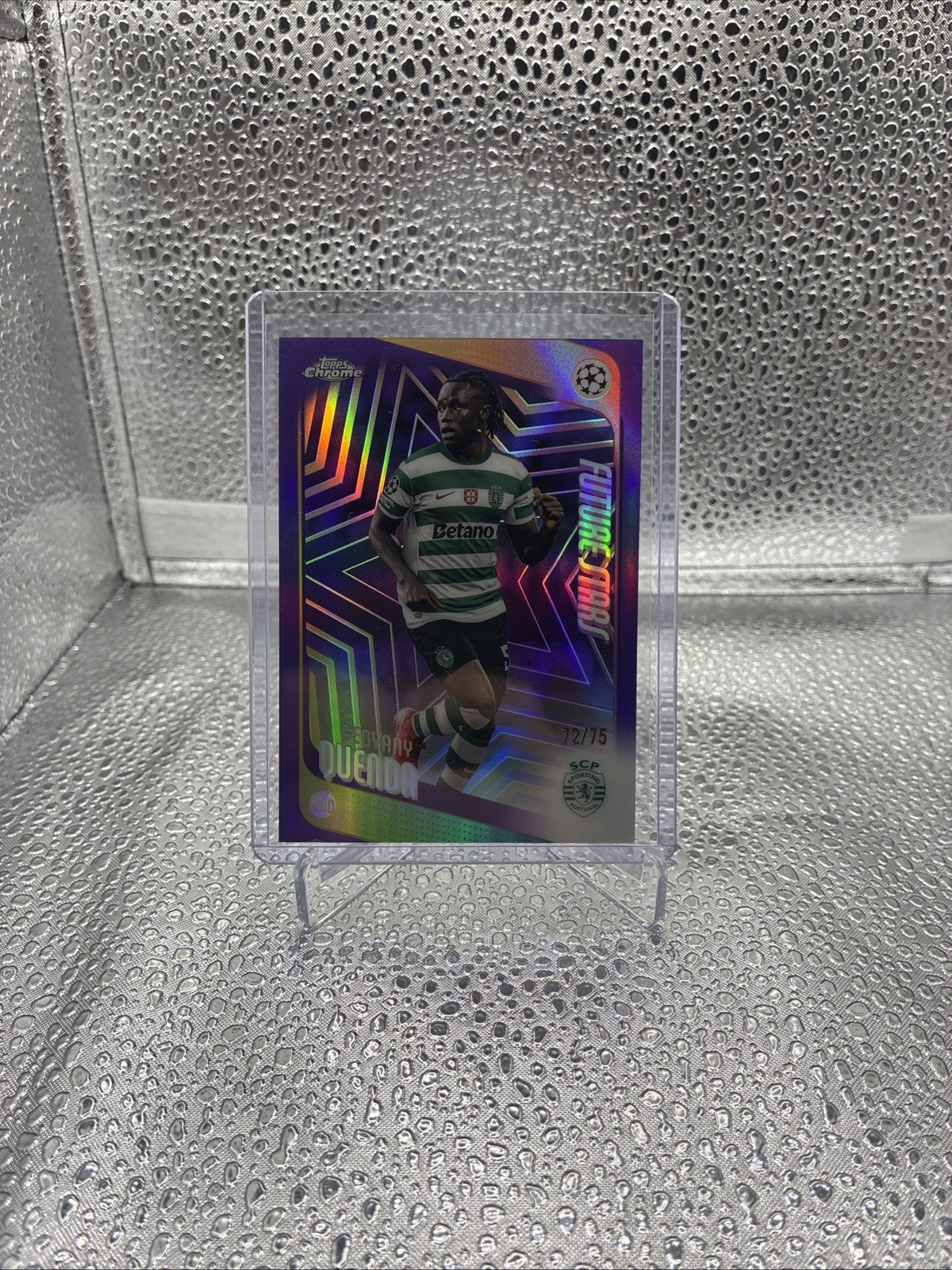 2025-26 Topps Chrome UCC Purple Future Stars Geovany Quenda /75 #95