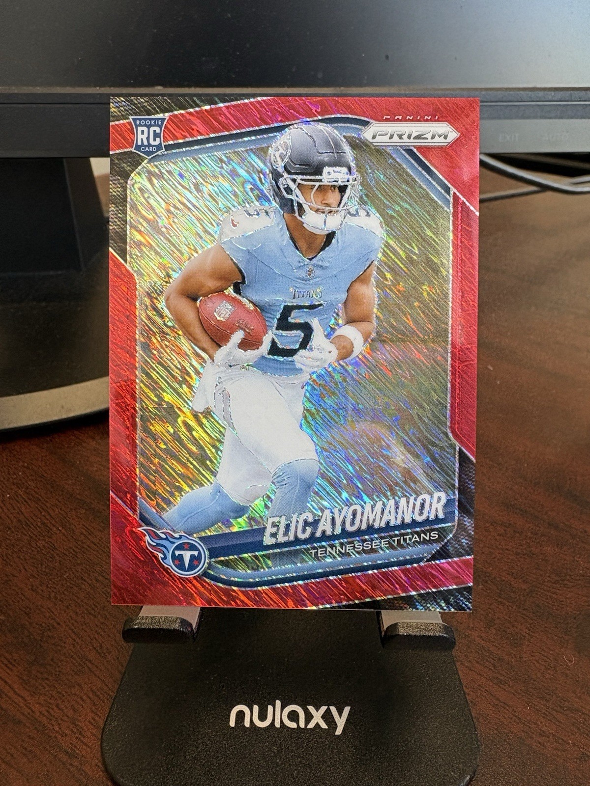 2025 Panini Prizm – Rookies Elic Ayomanor #321 Red Shimmer Prizm /49 (RC)