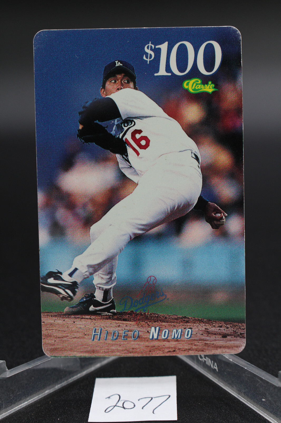 Hideo Nomo 1996 CLASSIC THE SCORE BOARD $100 MCI CALLING Card