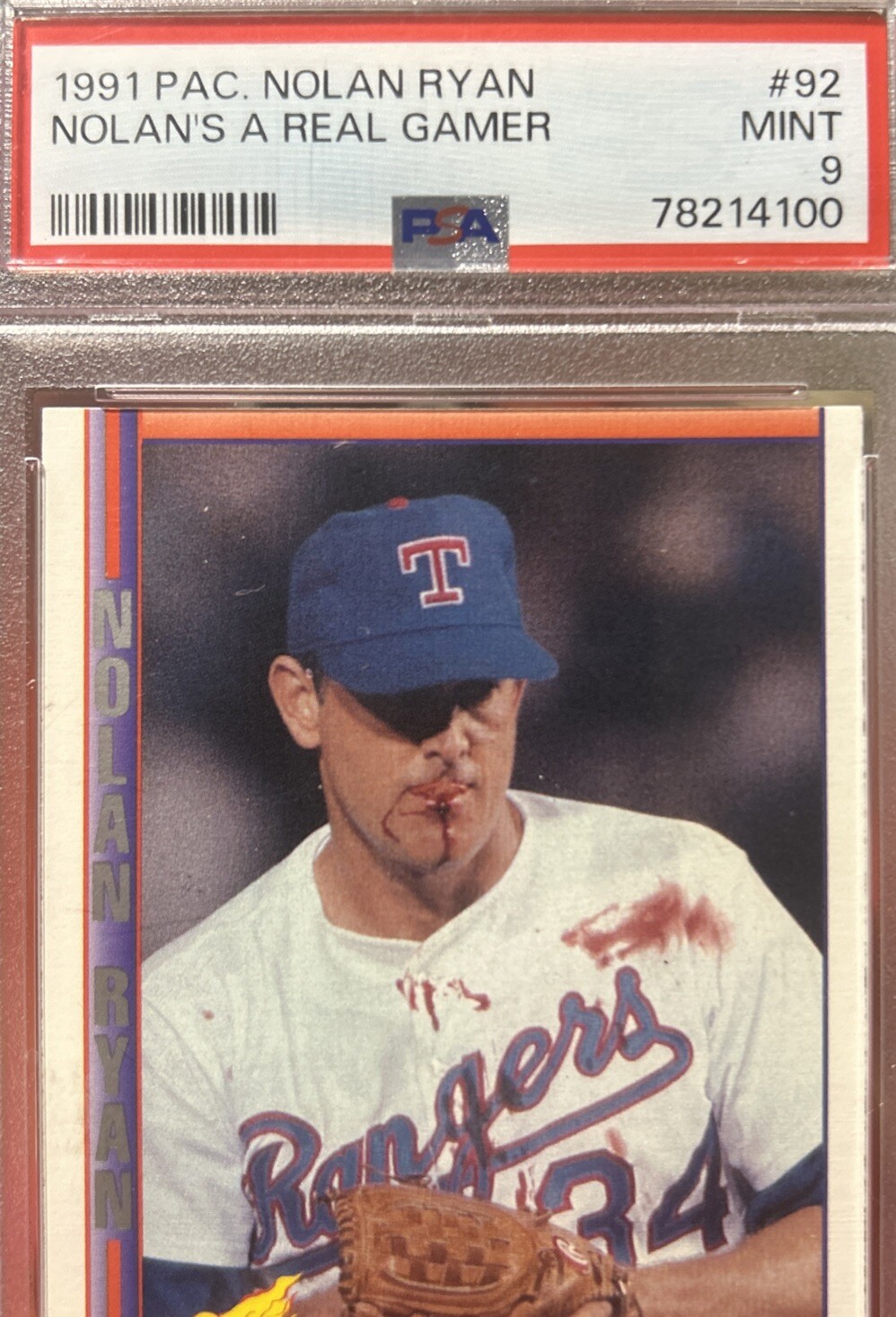 1991 Pacific 🔥 Nolan Ryan Texas Express – #92 ⚾️. PSA. 9