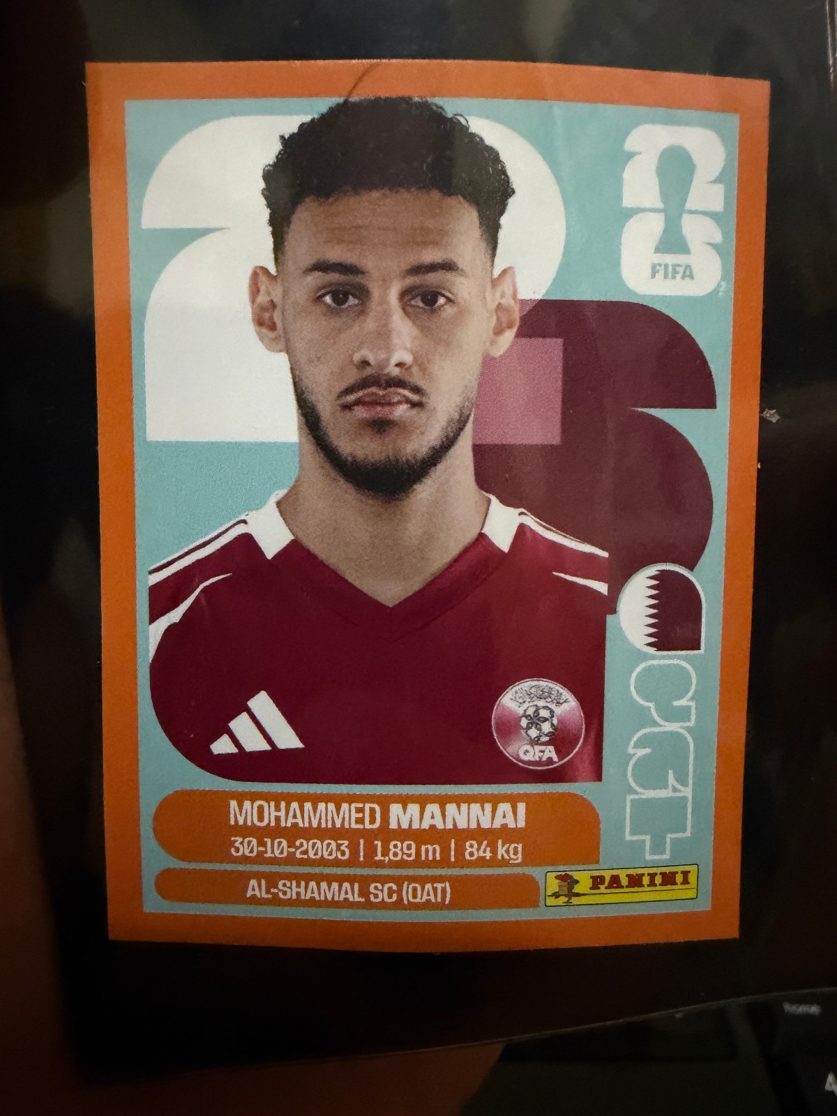 Mohammed Mannai QAT 9 – FUCHSIA PARALLEL – 2026 Panini FIFA World Cup Sticker