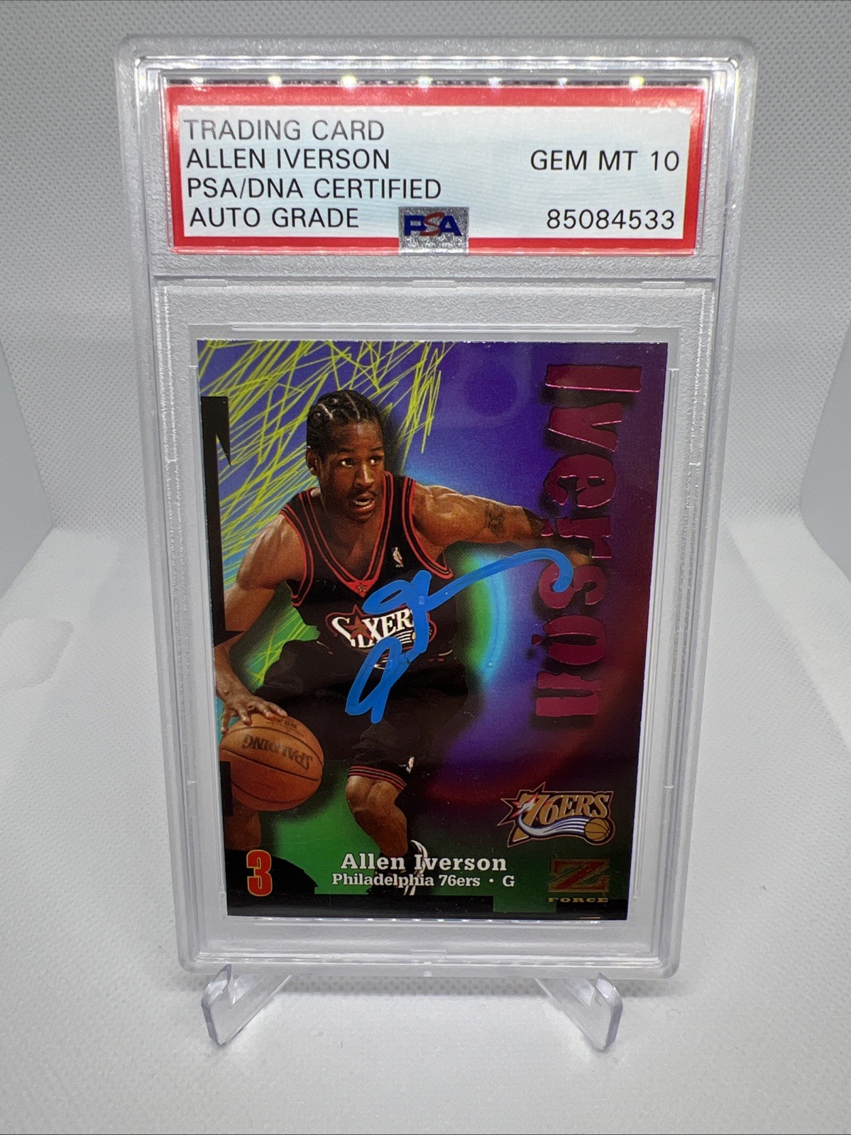 Allen Iverson 1998 Z Force Autograph PSA DNA Gem Mint 10 Auto