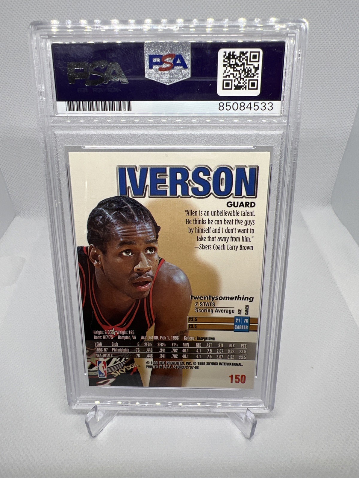 Allen Iverson 1998 Z Force Autograph PSA DNA Gem Mint 10 Auto