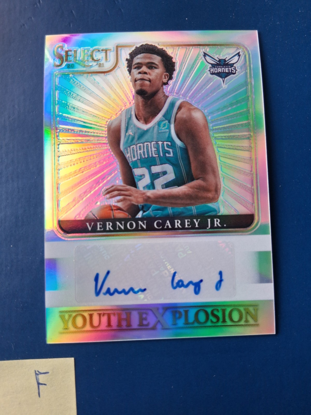 2020-21 Panini Select Youth Explosion Vernon Carey Jr. #YES-VCJ Hornets AUTO