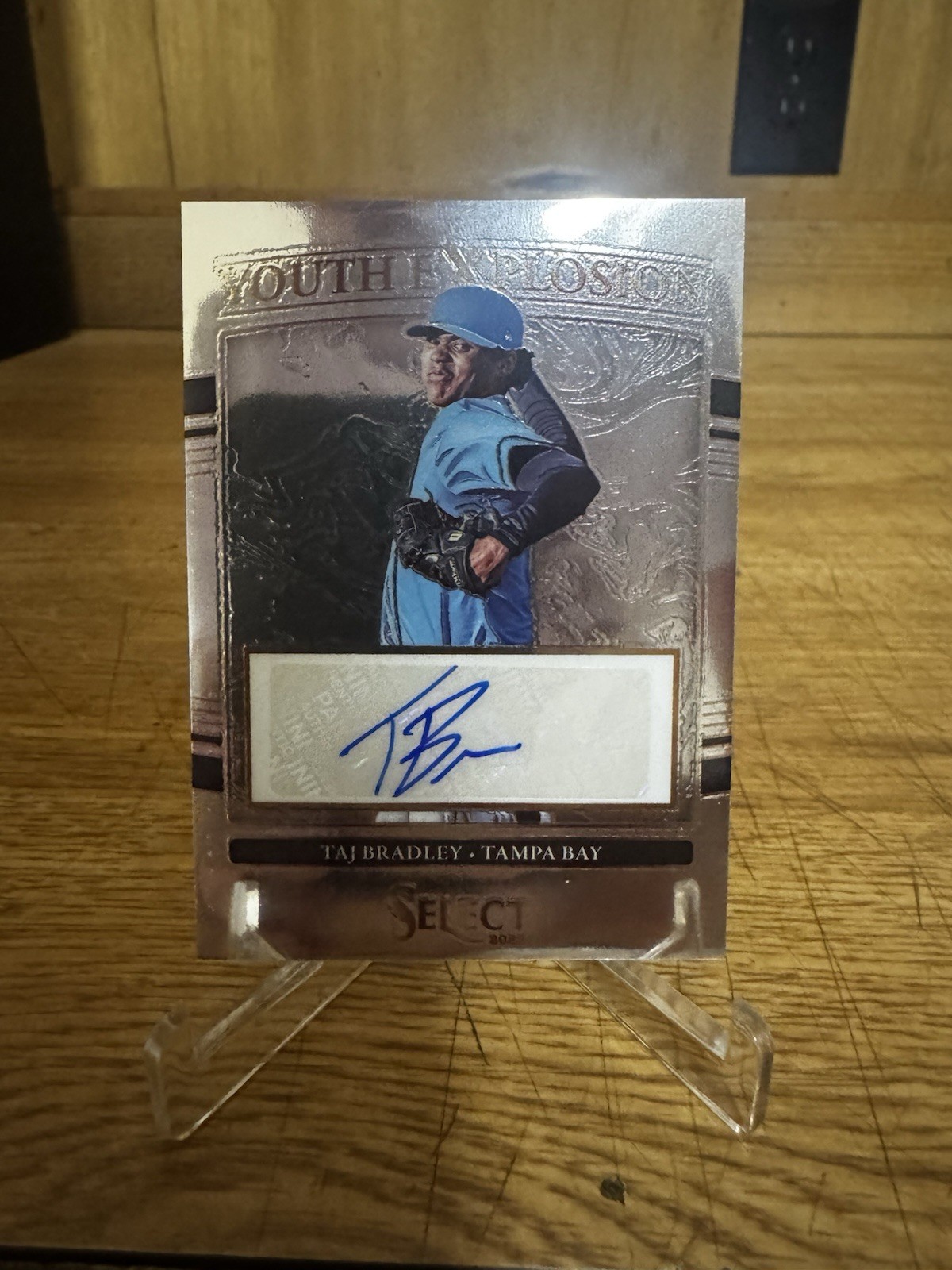 PANINI 2022 SELECT TAJ BRADLEY YOUTH EXPLOSION AUTO RC #YES-JB /299 RAYS