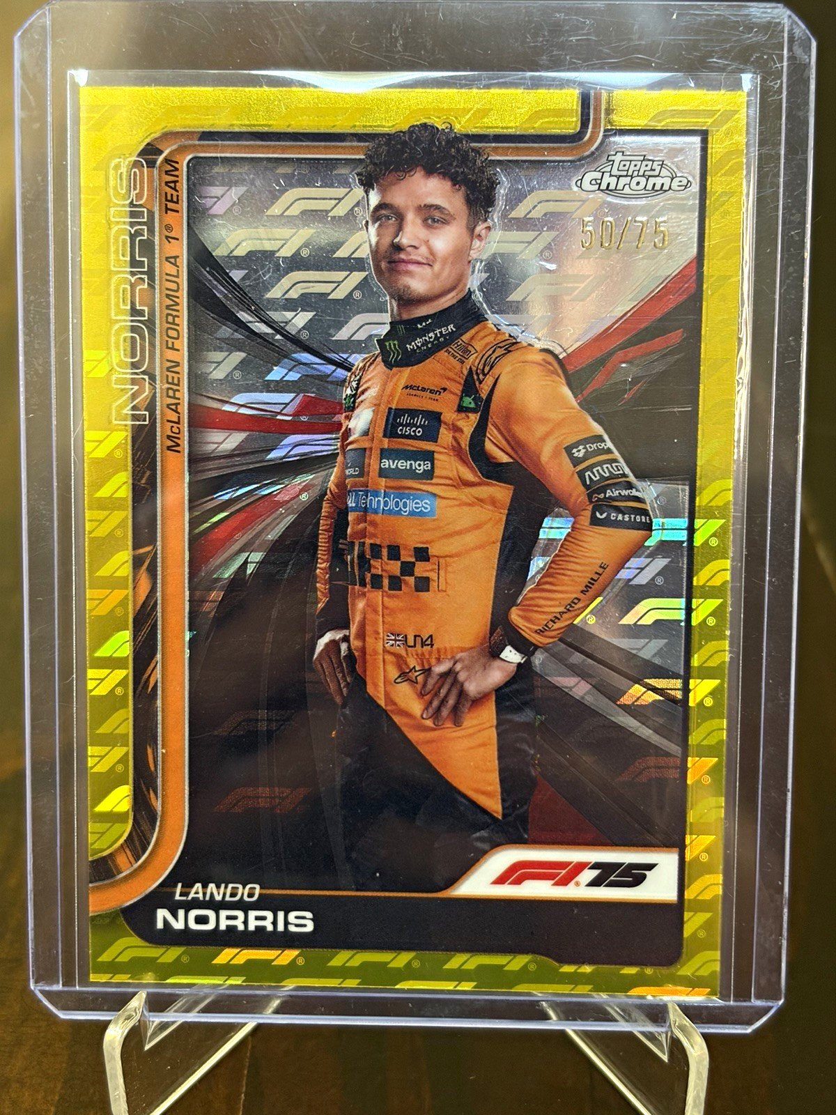 Topps 2025 Topps Chrome Formula 1 Logofractor Lando Norris #5 Yellow /75