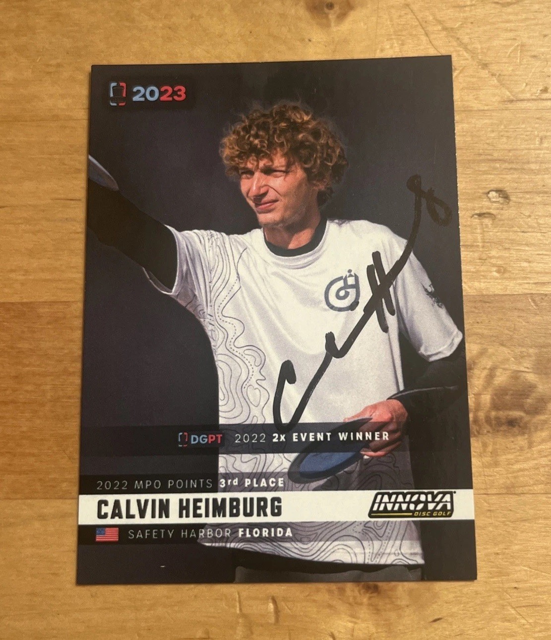 2023 DGPT Disc Golf Trading Card Calvin Heimburg SIGNED Autographed, Excellent