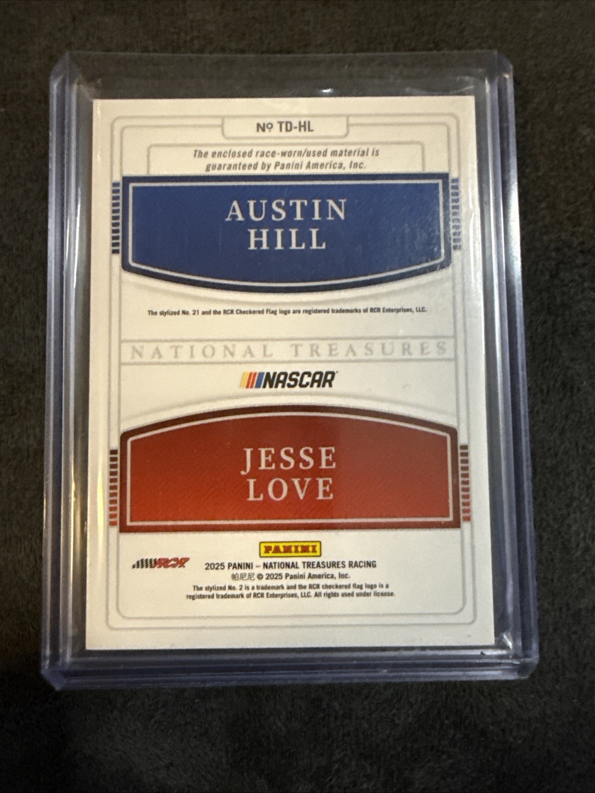 2025 Panini National Treasures – Team Duals Jesse Love, Austin Hill /30