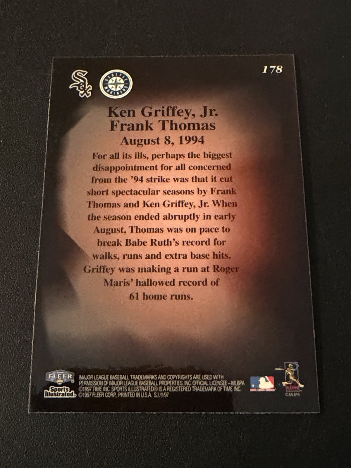 1997 Fleer Sports Illustrated Classic Covers Frank Thomas Ken Griffey Jr