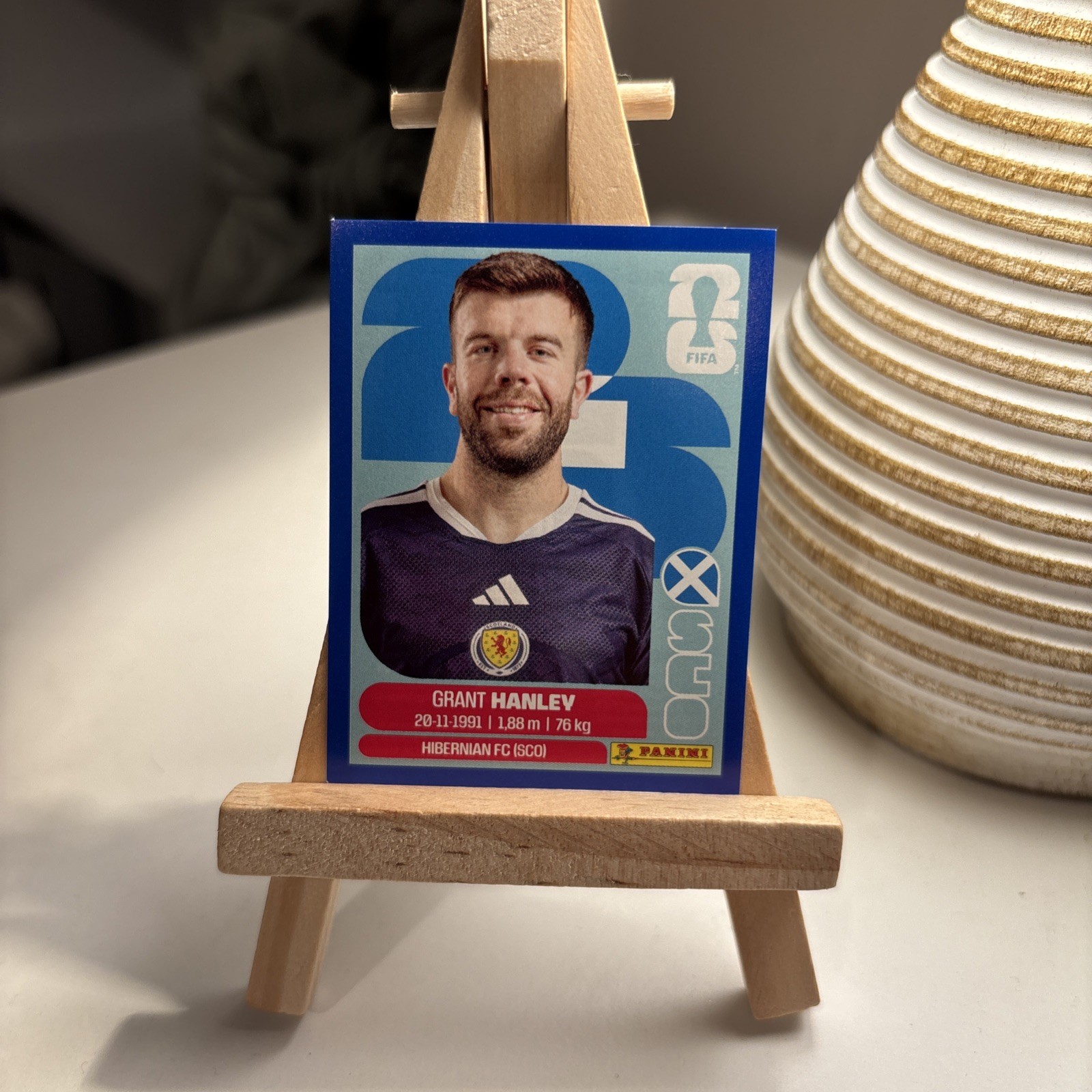 2026 Panini World Cup Sticker – Grant Hanley SCO #10 Blue Parallel/Border