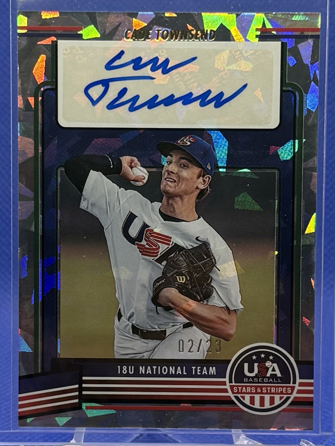 2023 Panini USA Baseball Stars & Stripes Cade Townsend Crystals Auto 02/23