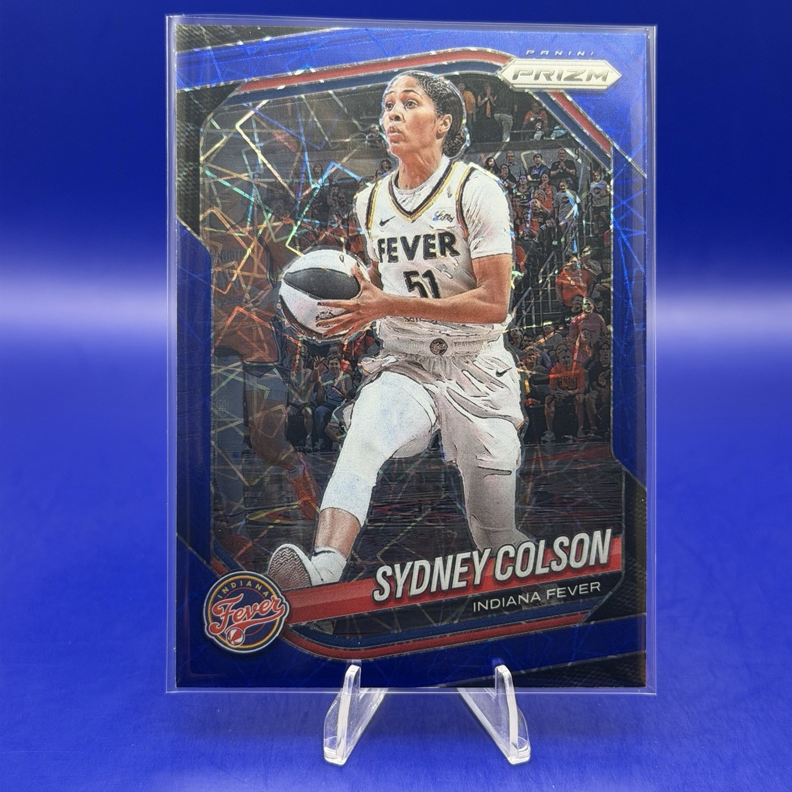 2025 Panini Prizm WNBA Sydney Colson Blue Velocity Prizm #1 Indiana Fever