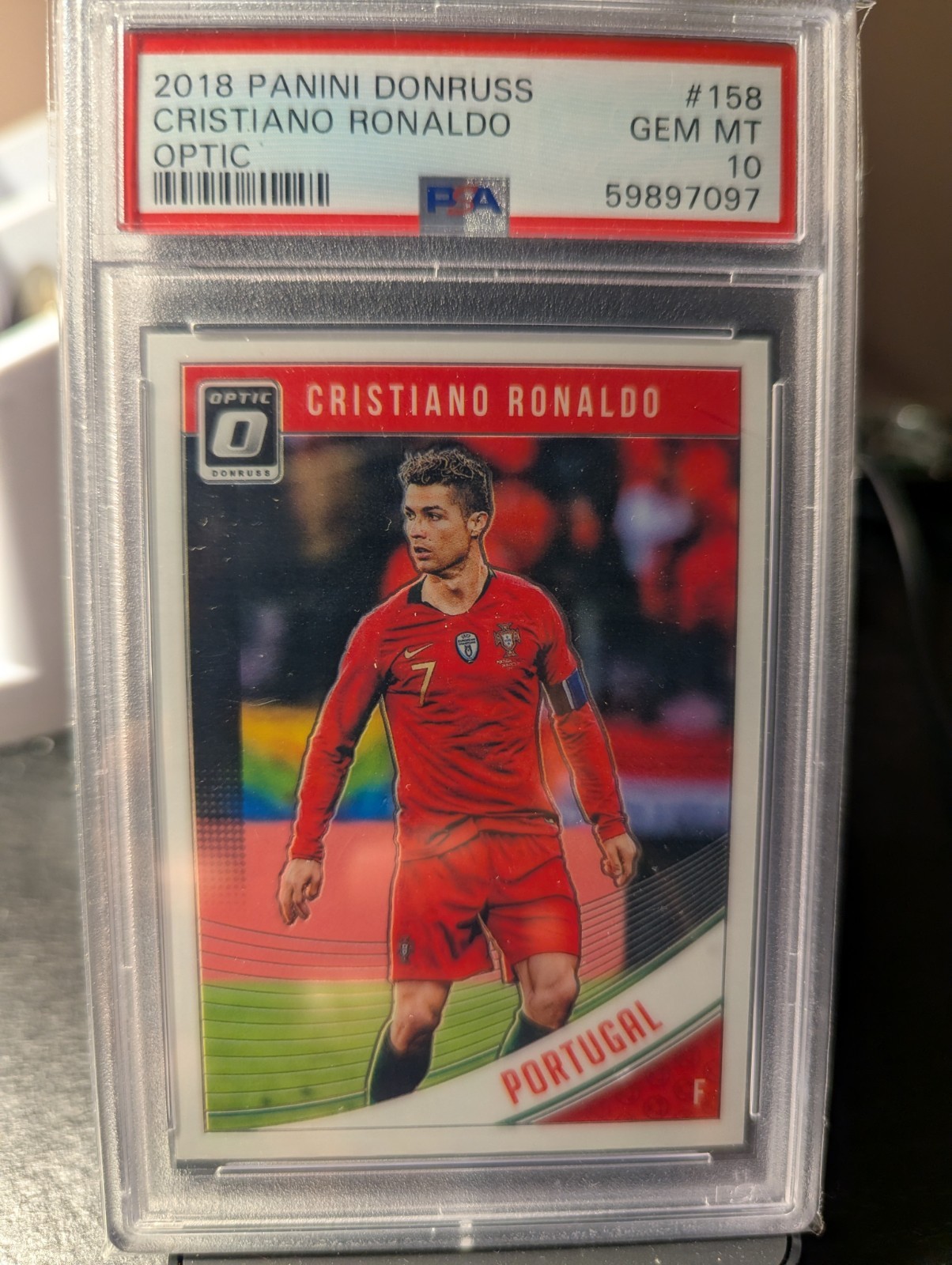 2018 Panini Donruss Cristiano Ronaldo Optic Gem Mint PSA 10 #158