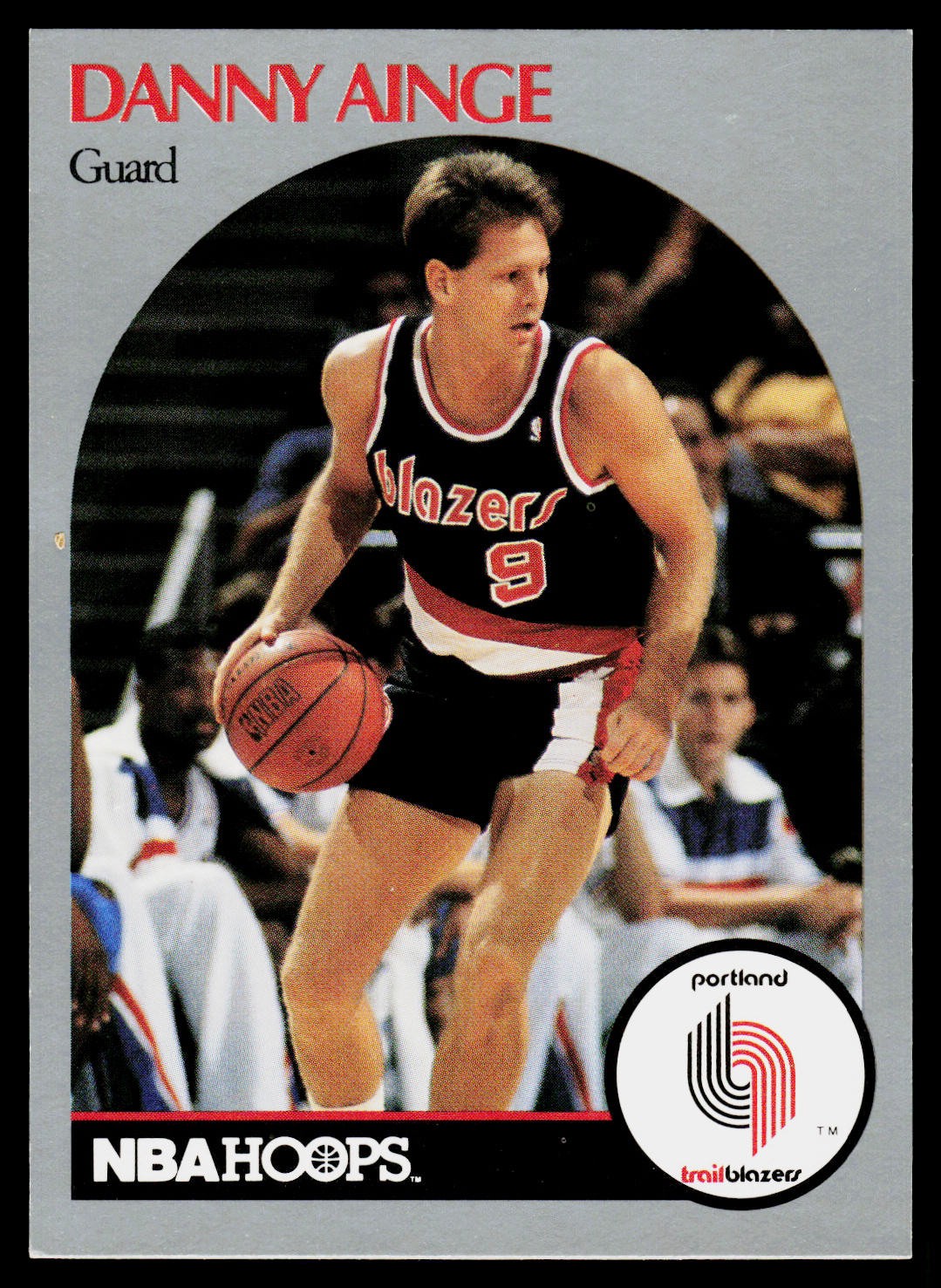 Danny Ainge, 1990-91 Hoops, #427, Portland Trail Blazers,