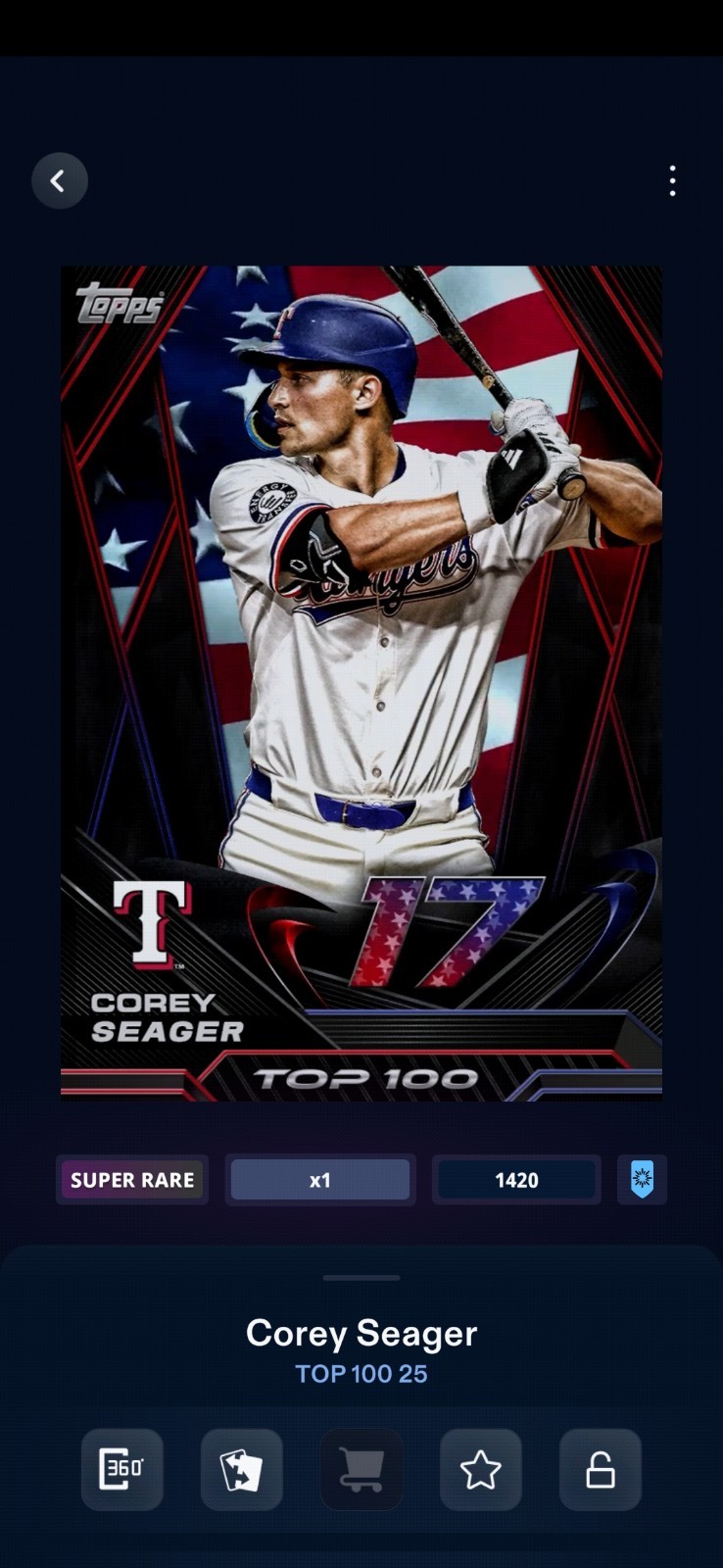 ⭐ DIGITAL Topps Independence day COREY SEAGER SUPER RARE 🔥