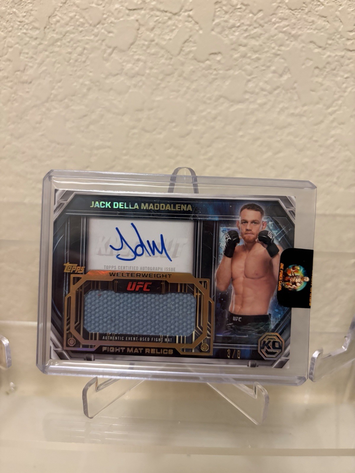 Jack Della Maddalena, Topps Knockout 2026, Fight Mat Relic Autograph /8