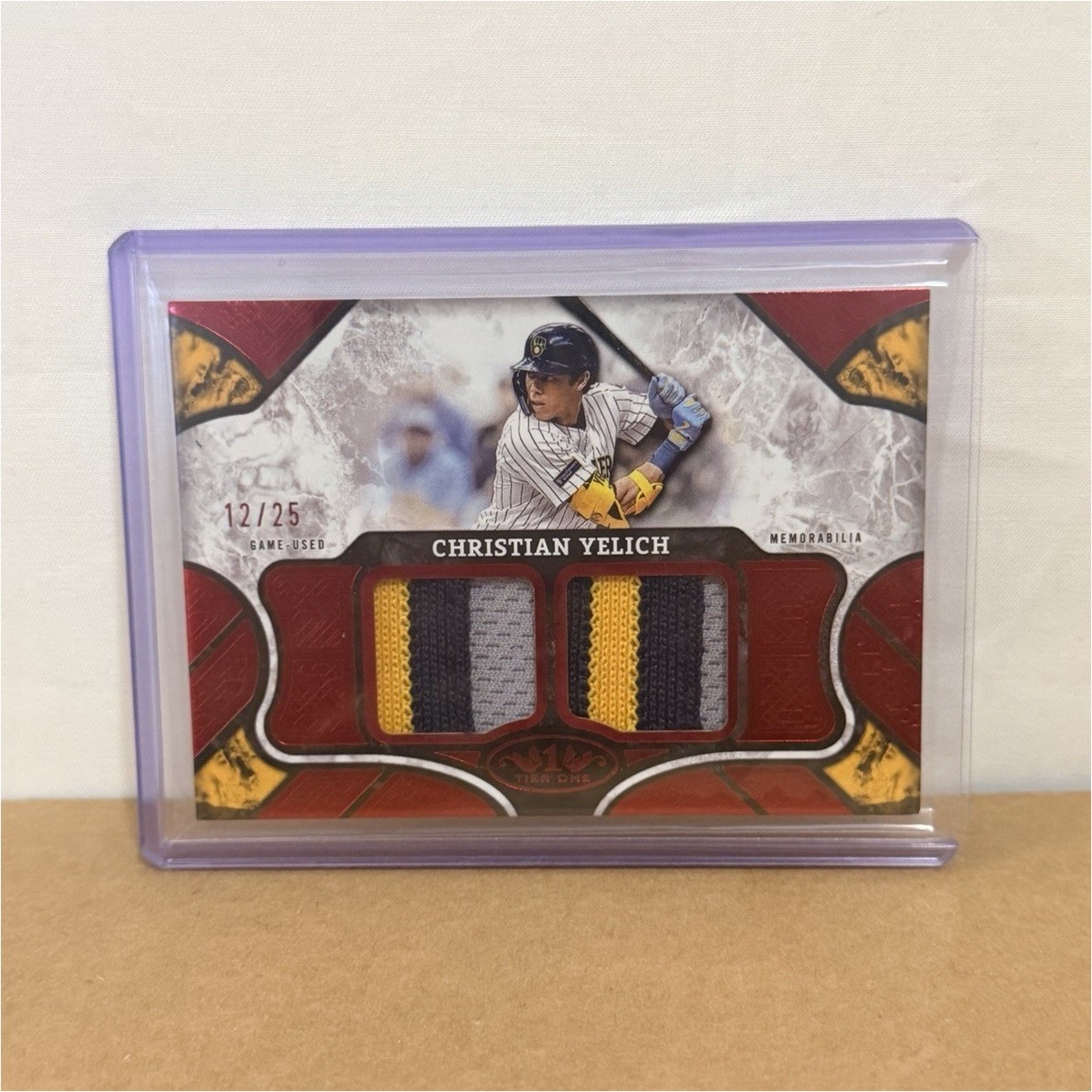 2025 Topps Triple Threads Christian Yelich Dual Patch /25 #12/25 Brewers