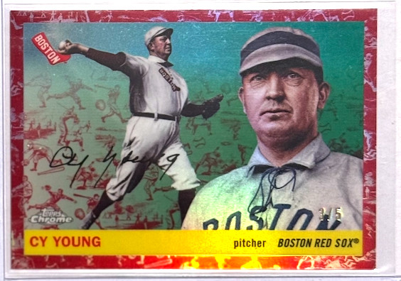 2025 Topps Platinum Anniversary Cy Young Red Toile 3/5 FREE SHIPPING