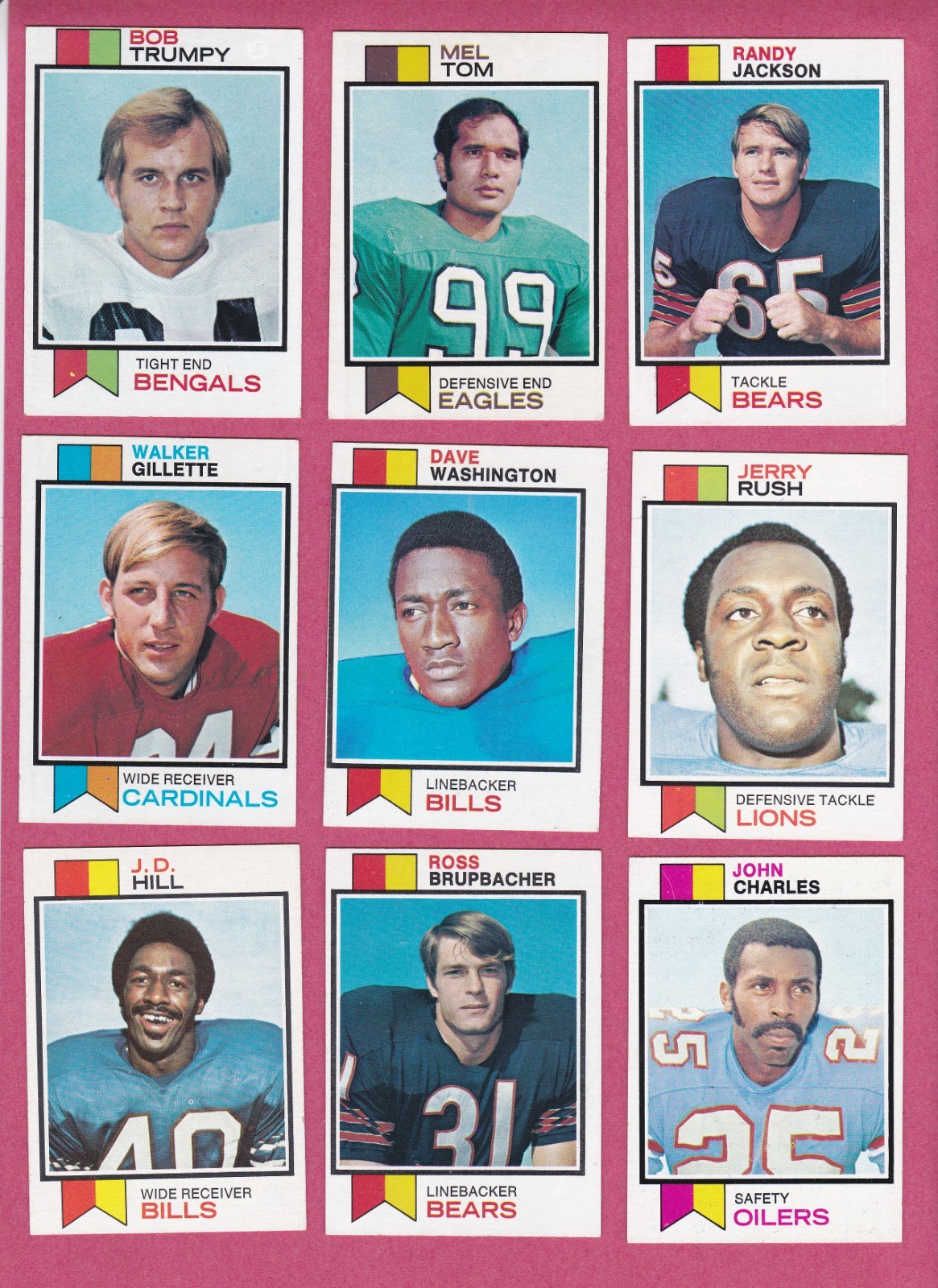 1973 Topps Football cards – commons to complete your set, EX or better