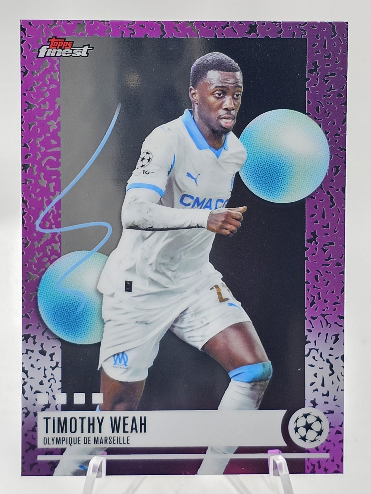 2025-26 Topps Finest UEFA CC Timothy Weah #399 Purple Border Uncommon