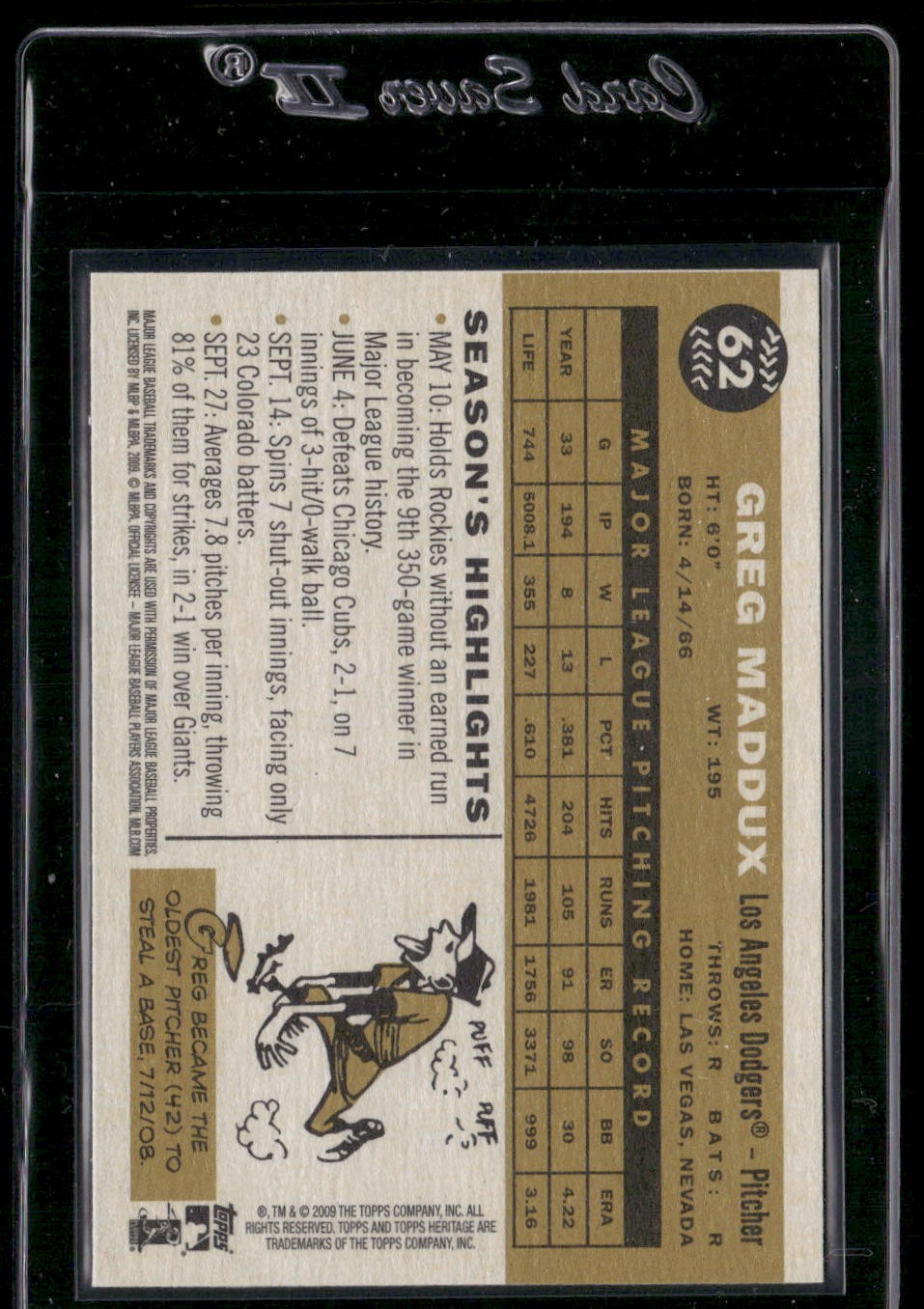 2009 Topps Heritage Greg Maddux #62
