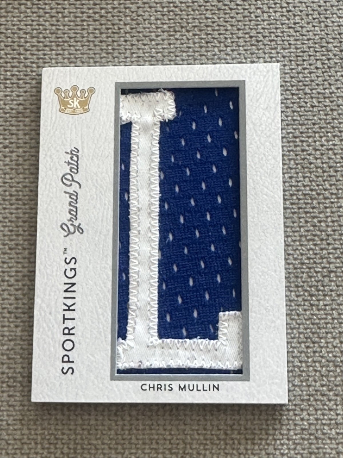 2018 Sport Kings CHRIS MULLIN GRAND LETTER L GAME JERSEY PATCH 1/1 WARRIORS