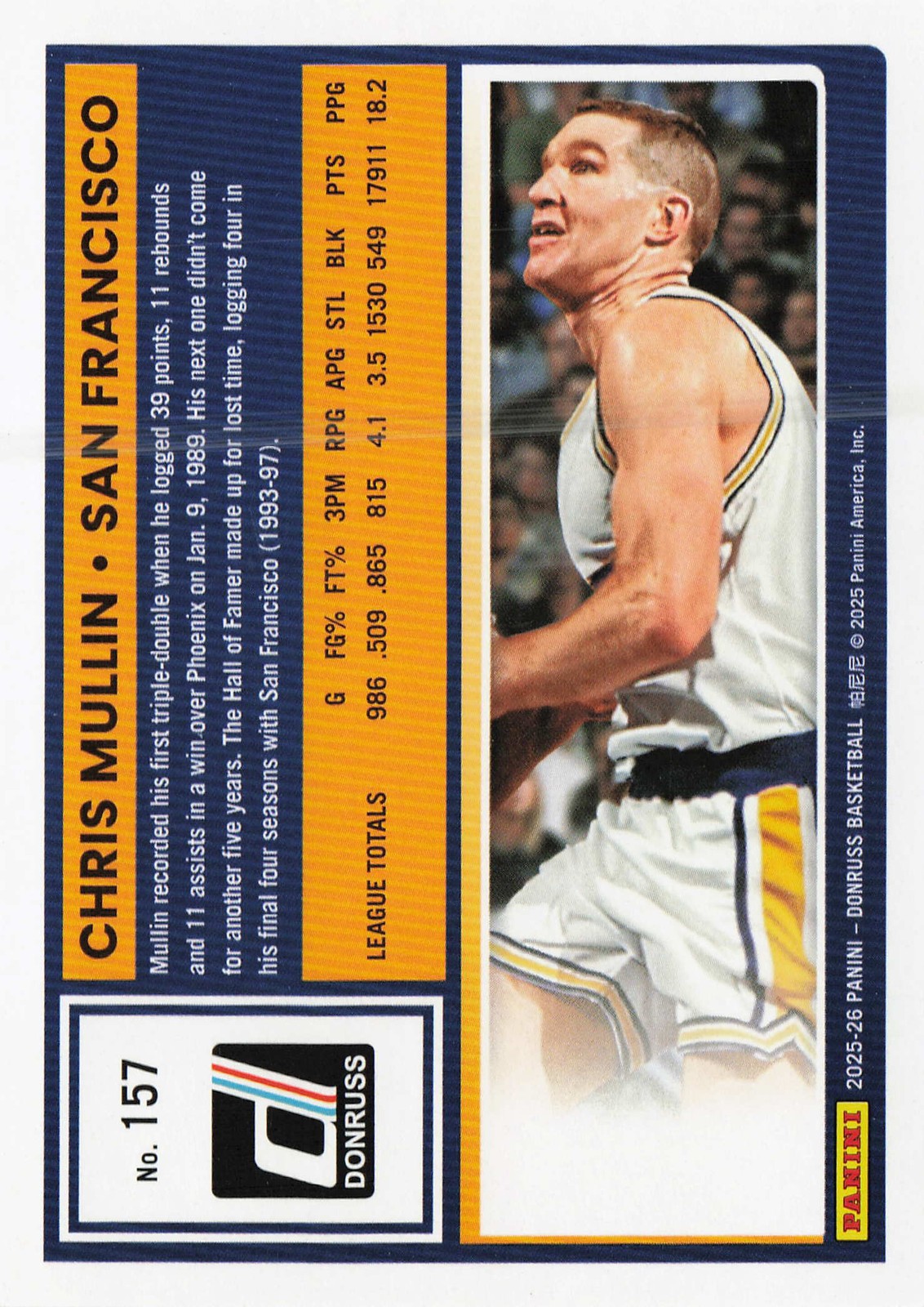 2025-26 Panini Donruss Chris Mullin #157 Jazz 44/49