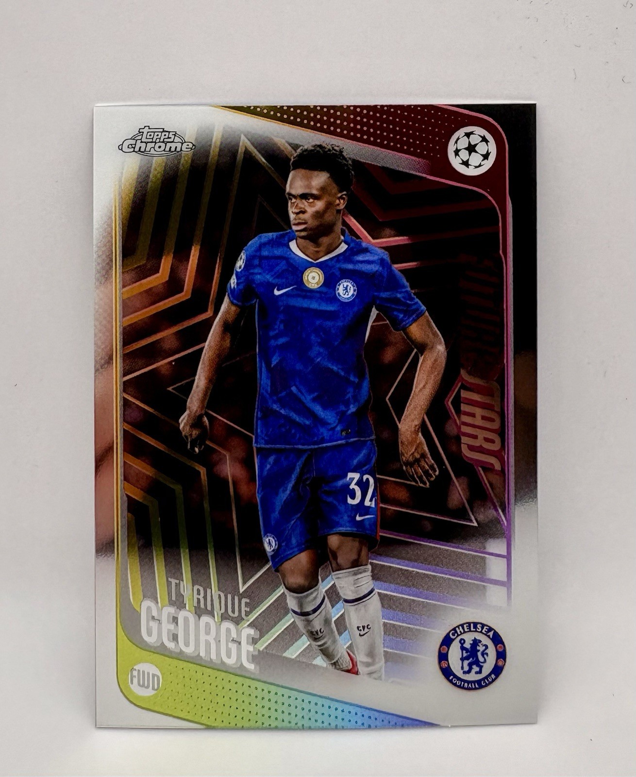 2025-26 Topps Chrome UCC Tyrique George FC Chelsea Future Stars Refractor Insert