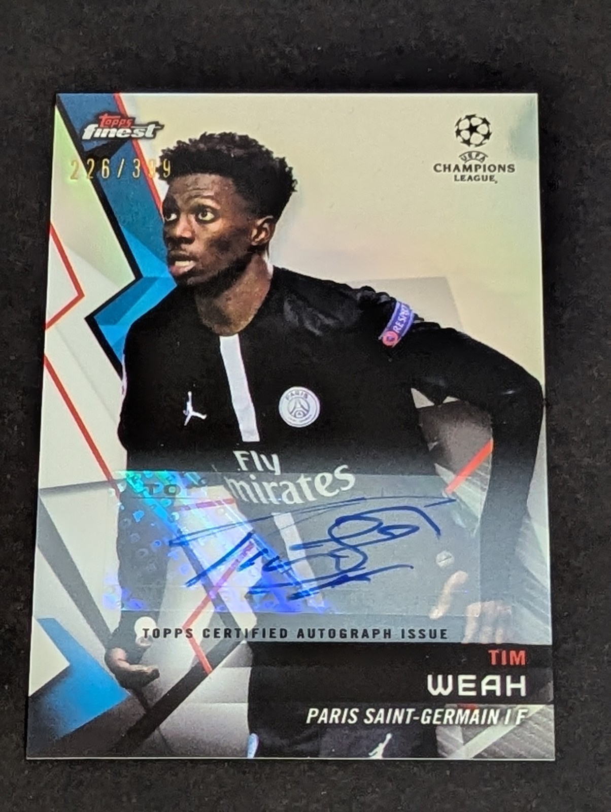 Tim Weah 2018-19 Topps Finest UEFA Champions League Auto /399 #101