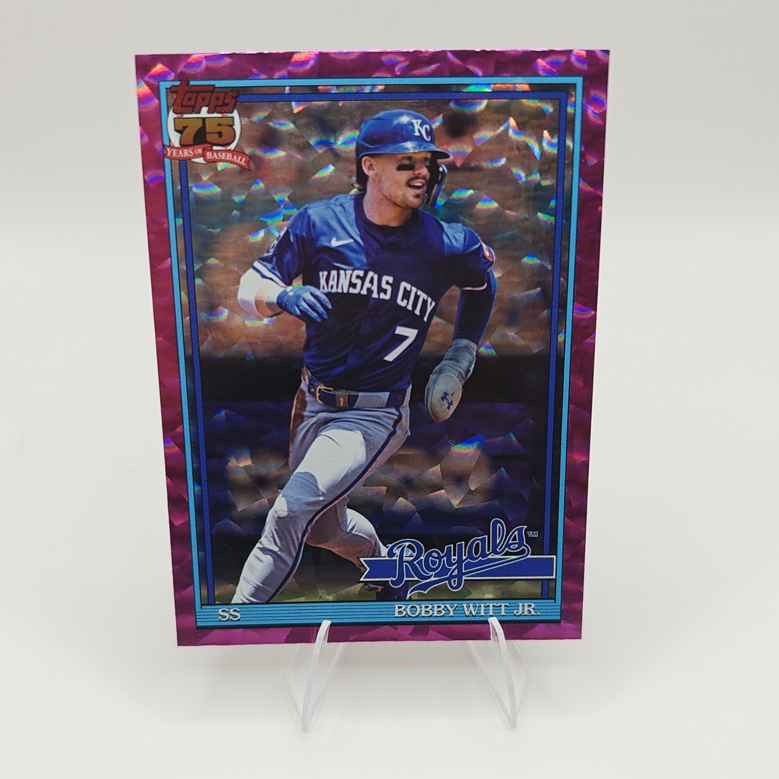 Topps Bobby Witt Jr. Pink Crackle Foilboard Kansas City Royals Series 1 #T91-3