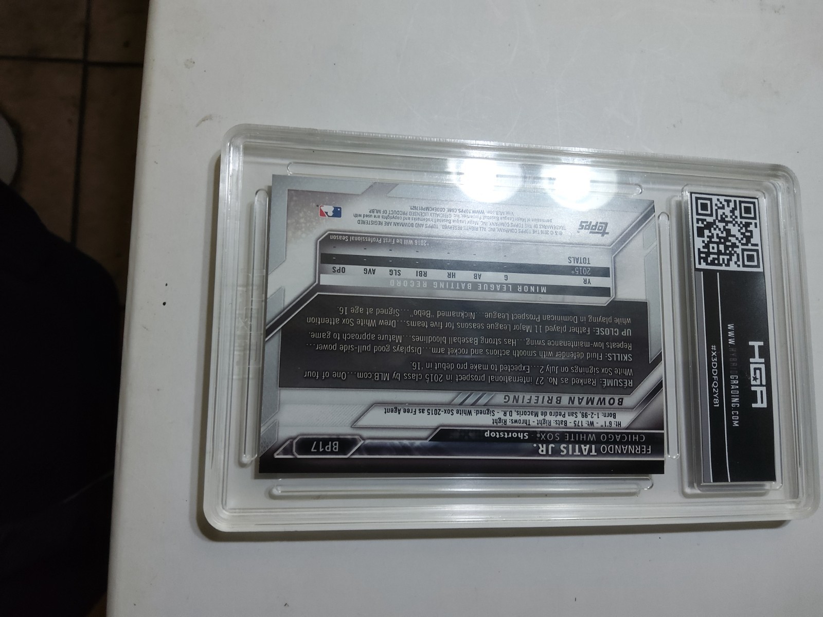 2016 Bowman Prospects Fernando Tatis Jr. 1st Bowman HGA 9.5 POP ONE