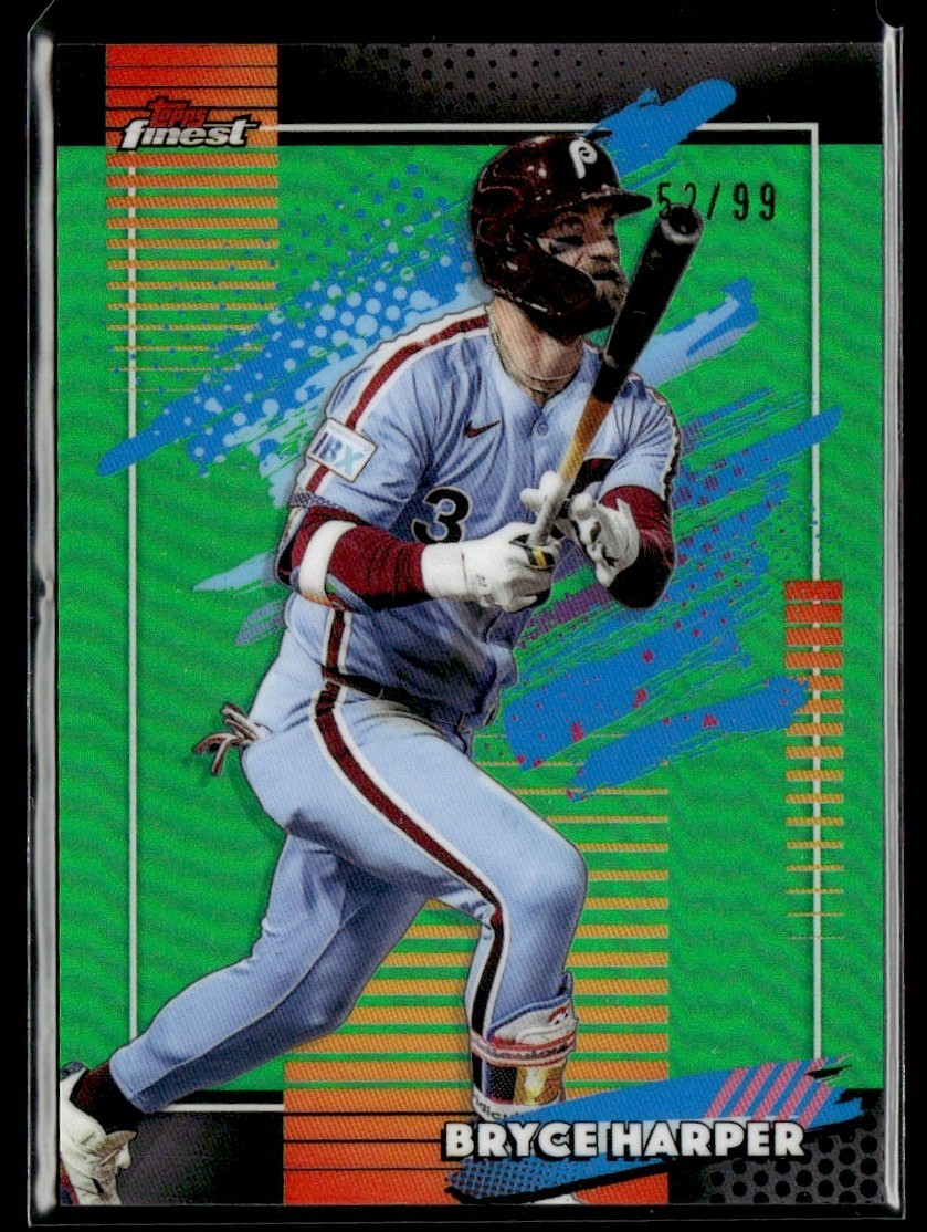 2026 Topps Finest Green Uncommon Bryce Harper /99 Phillies #102