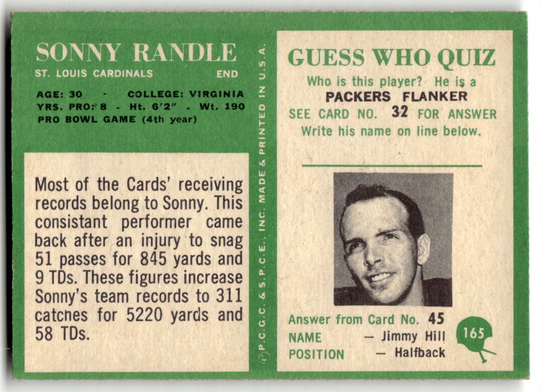 1966 Philadelphia Sonny Randle #165