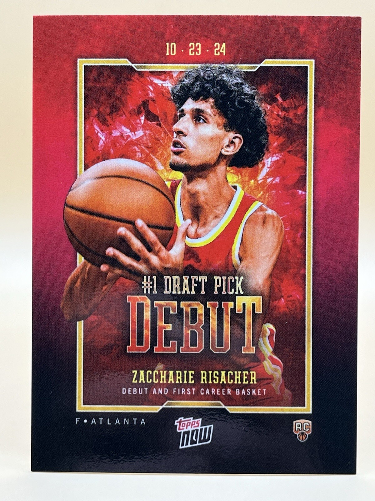 2024 Topps Now Zaccharie Risacher #2 RC Atlanta Hawks #1 Draft Pick Debut