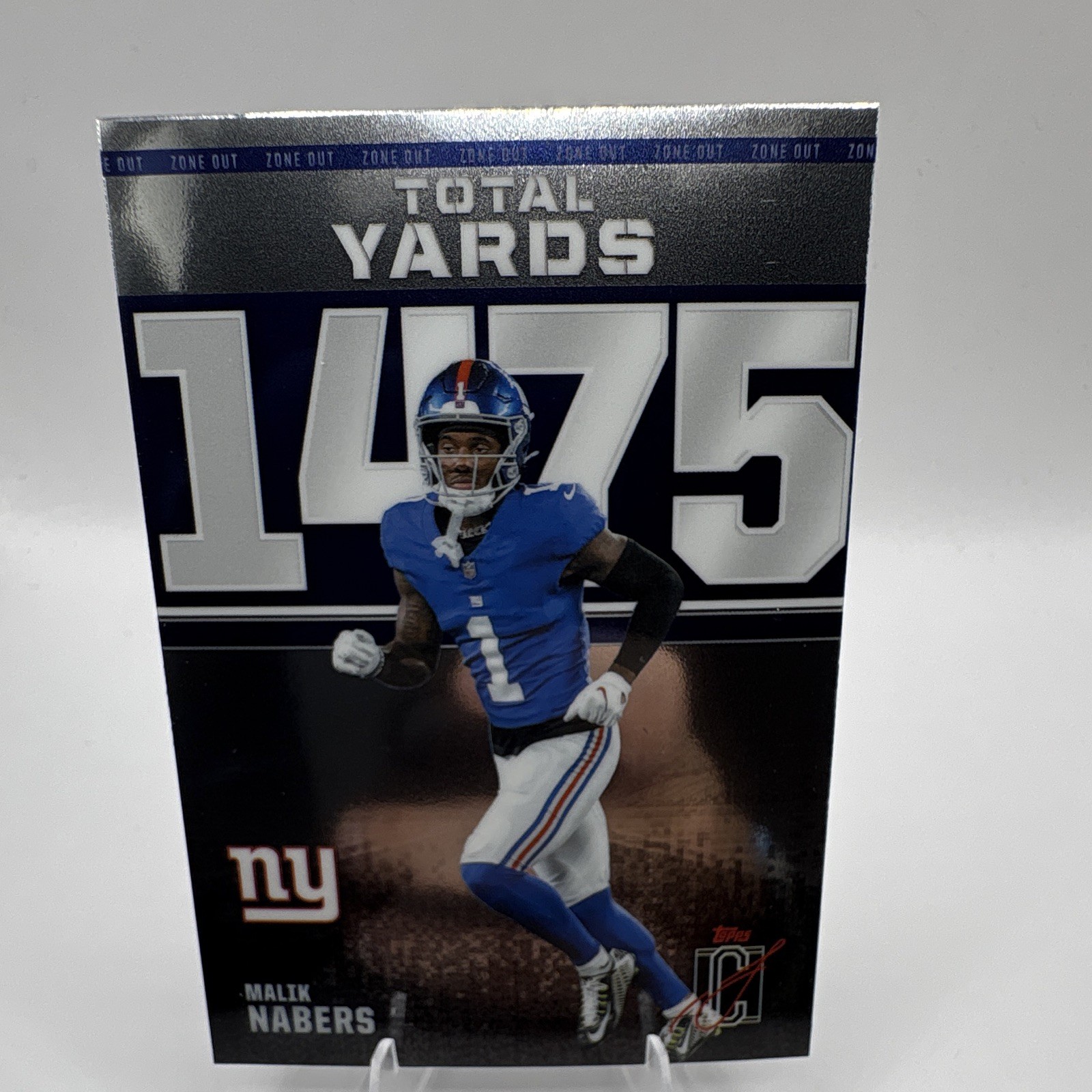 Topps Composite Malik Nabers New York Giants Zone Out Total Yards Insert #ZO-1