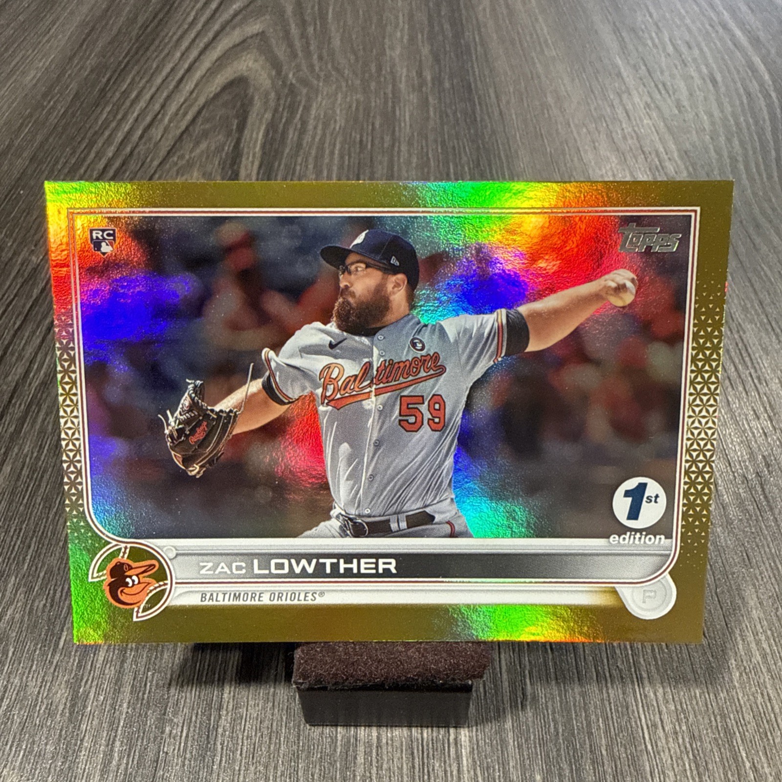 2022 Topps 1st Edition #133 Zac Lowther Gold Foil Orioles RC