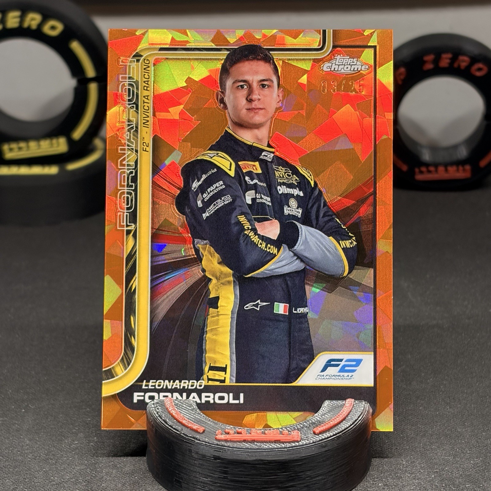 2025 Topps Chrome F1 Formula 1 Sapphire Leonardo Fornaroli Orange /25