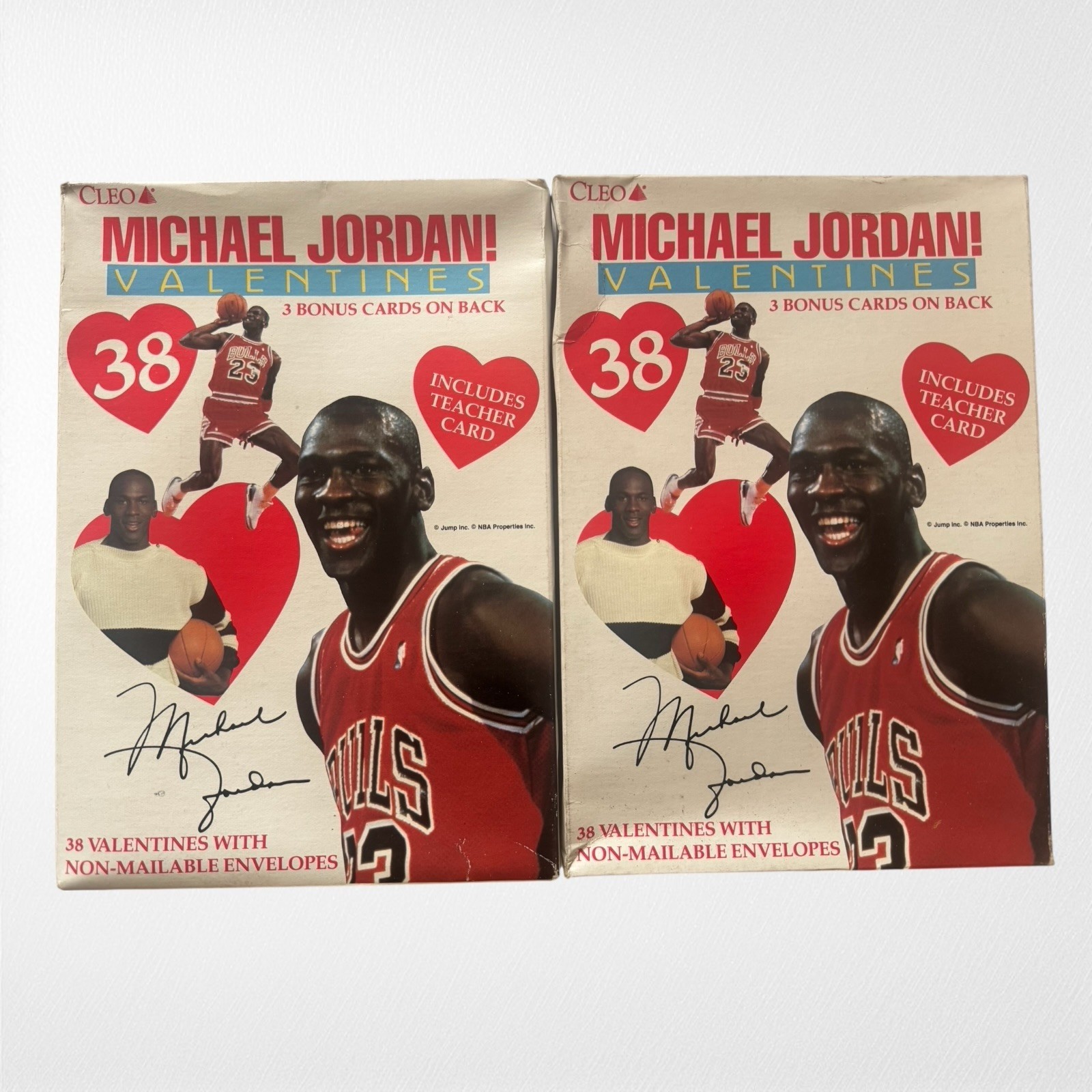 Pair Of Michael Jordan 1990s CLEO Valentine Card Set 38 Cards NBA Bulls