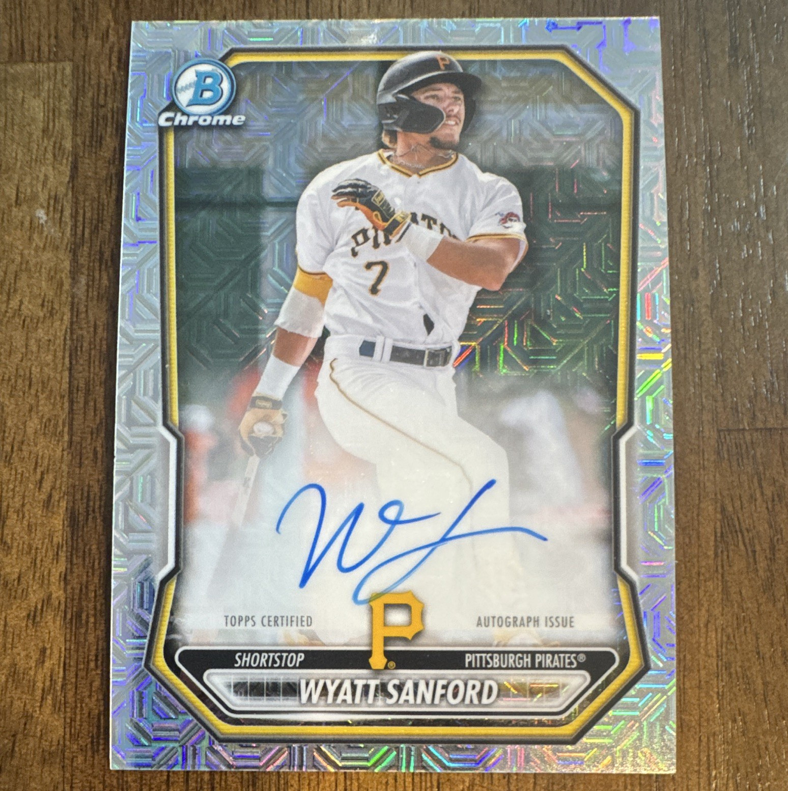 Bowman 2026 Bowman Chrome BMA-WS Wyatt Sanford Auto Pittsburgh Pirates
