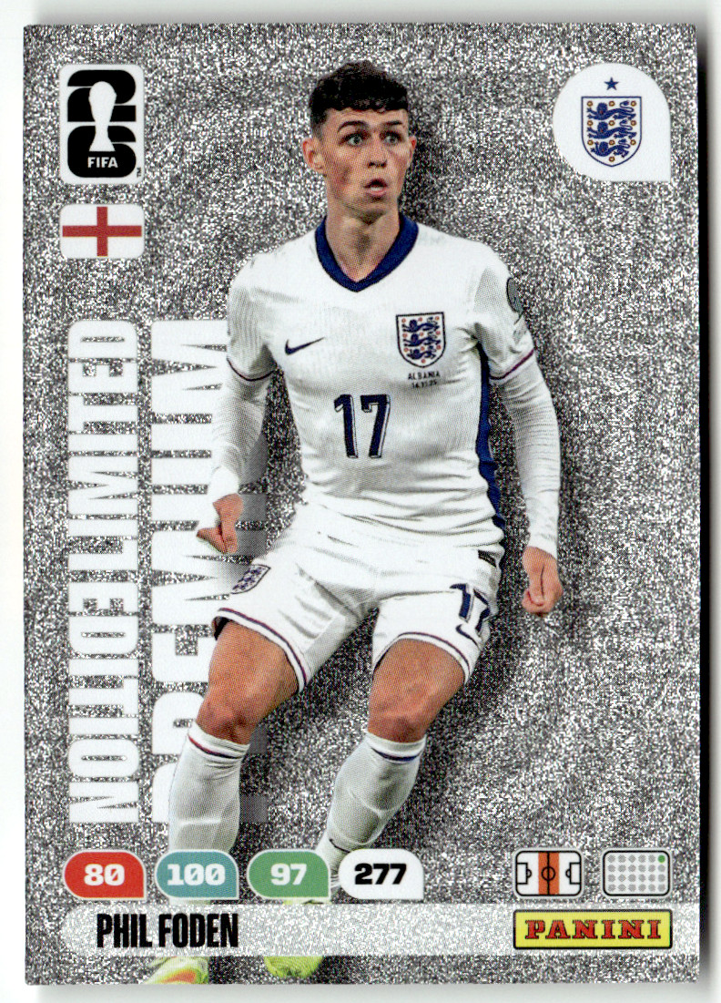 Panini Adrenalyn FIFA World Cup 2026 Phil Foden Premium Rookie Limited Edition