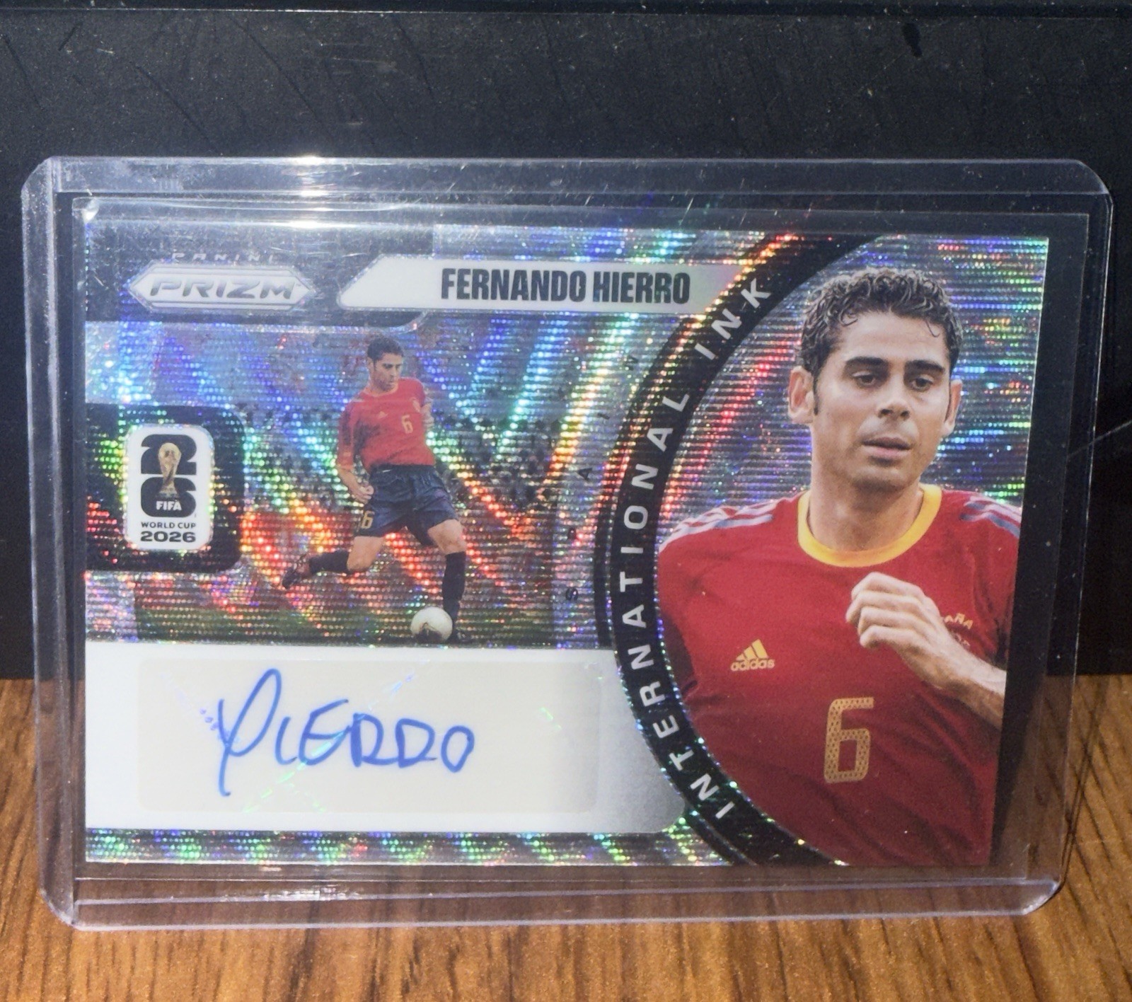 2026 FIFA World Cup Panini Prizm Silver Wave Fernando Hierro Auto Spain
