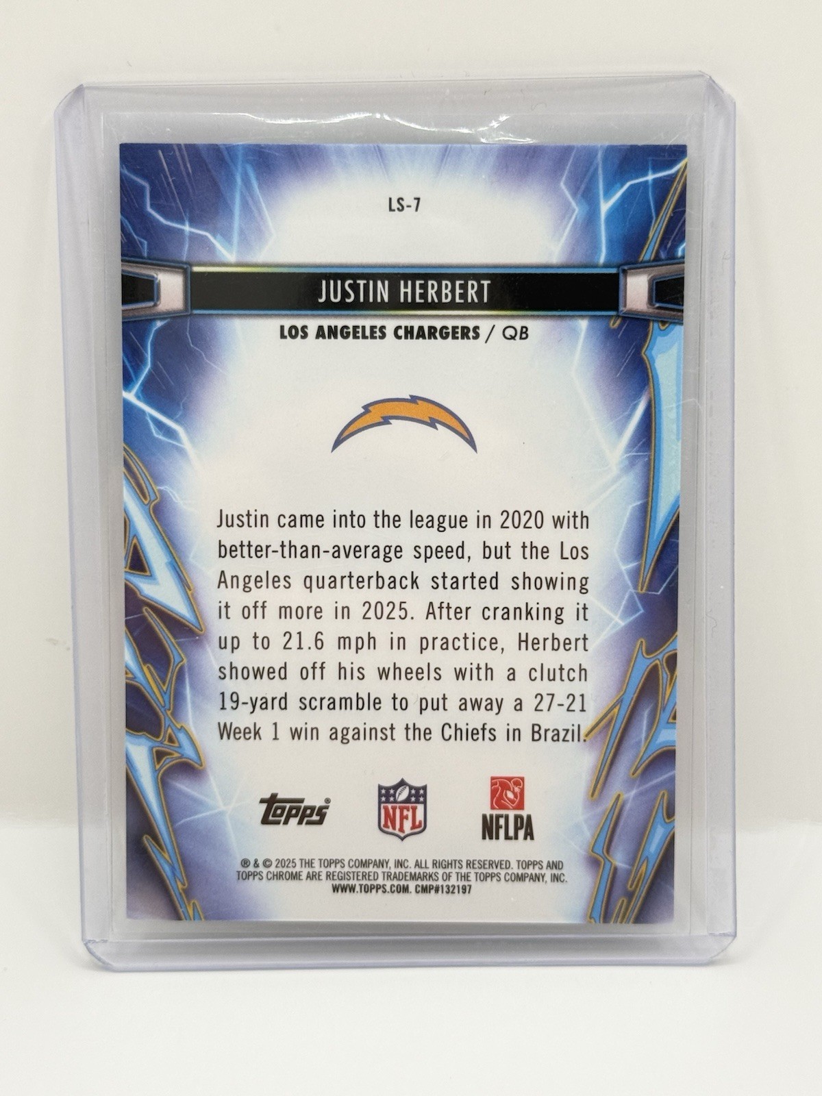 2025 Topps Cosmic Chrome Light Speed Justin Herbert #158 LS-7 Green Dust 01/75