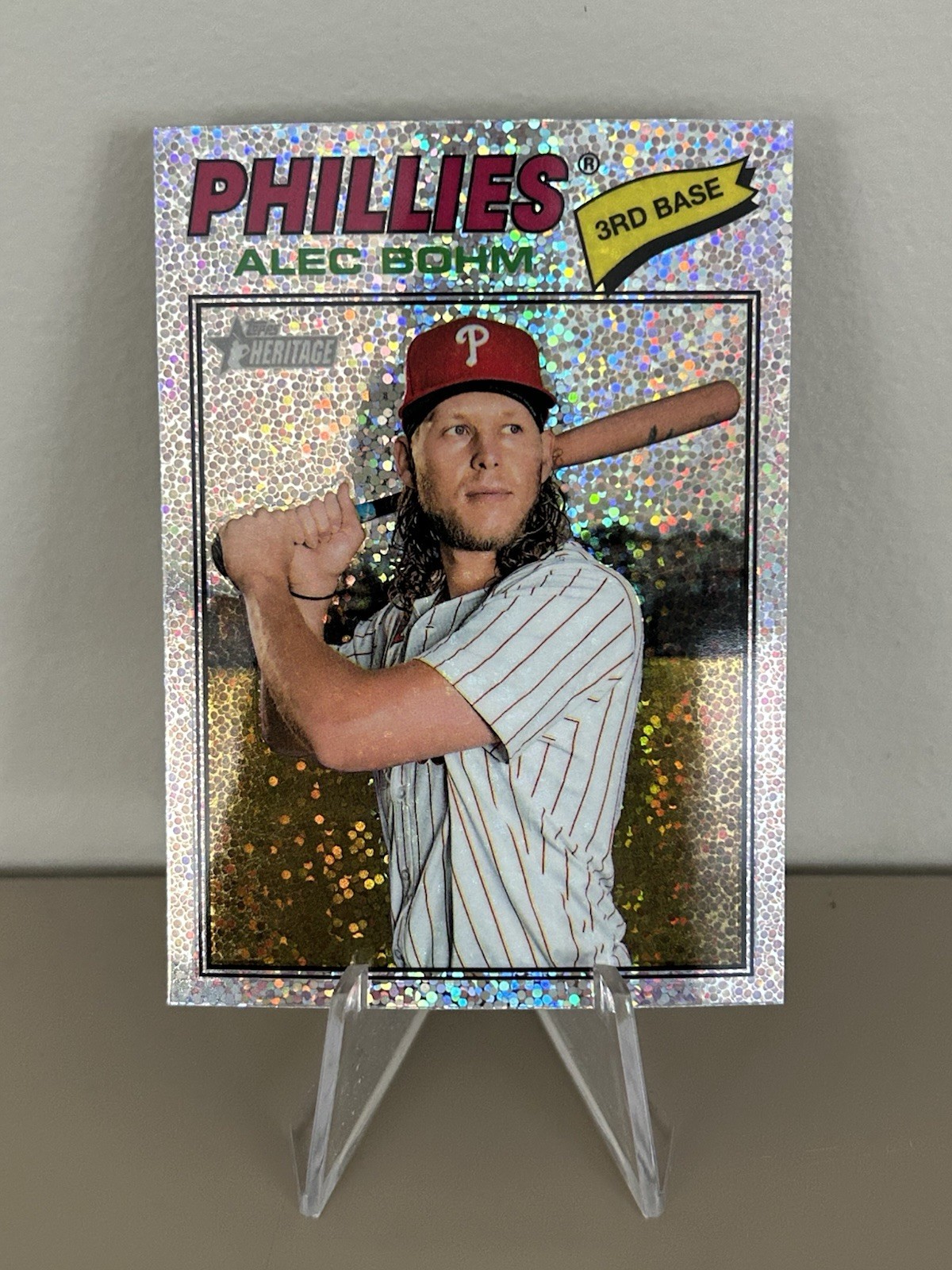 2026 Topps Heritage Sparkle Chrome Refractor Alec Bohm #81 Philadelphia Phillies