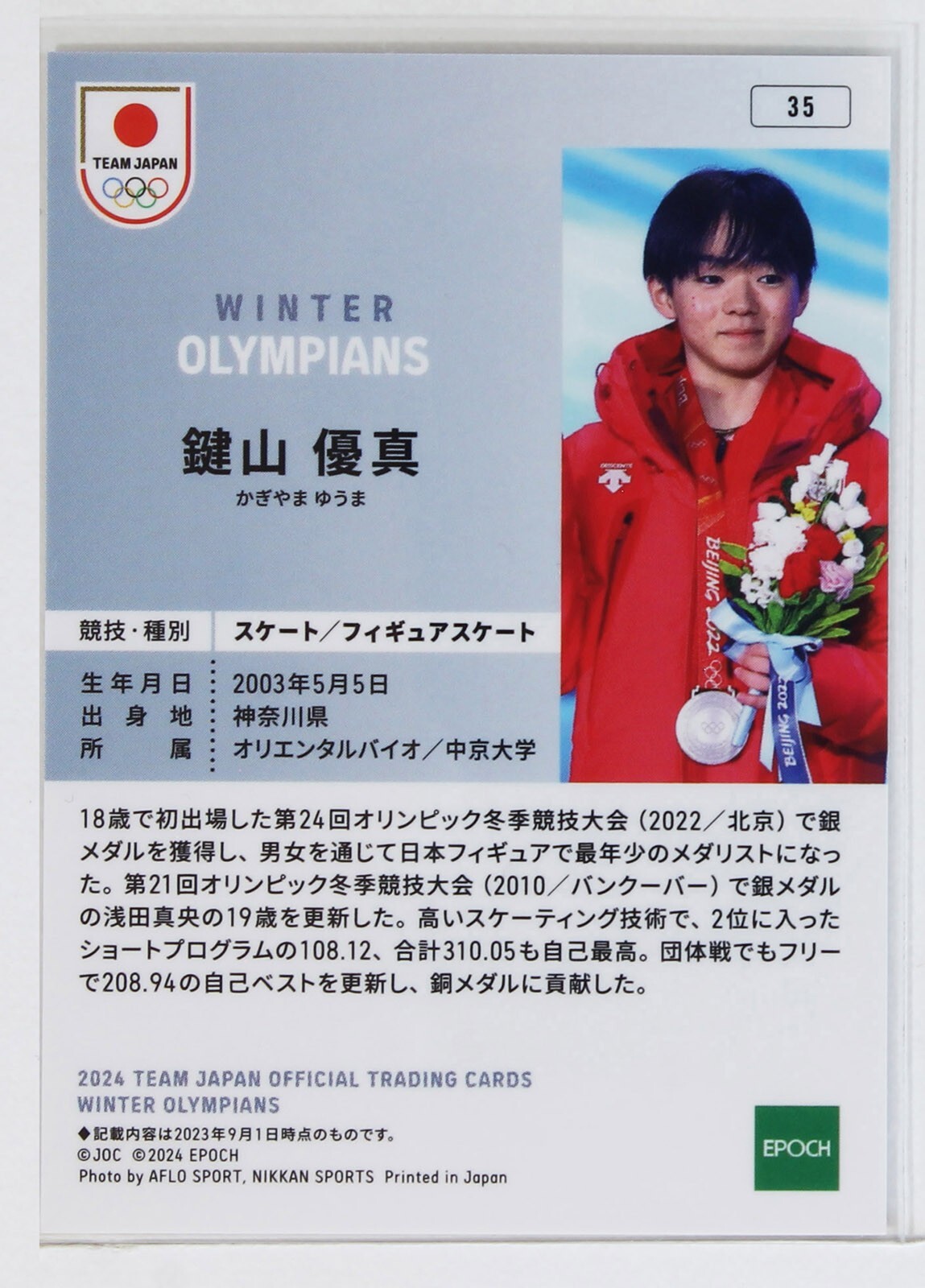 YUMA KAGIYAMA (FIGURE SKATING) – WINTER OLYMPIANS 2024 Card