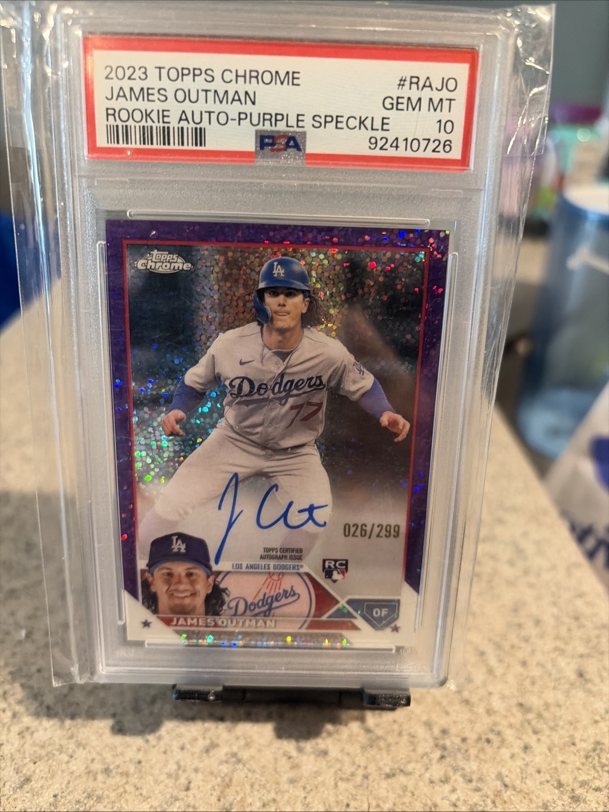 2023 Topps Chrome -Rookie Autographs James Outman Purple Speckle Refractor /299
