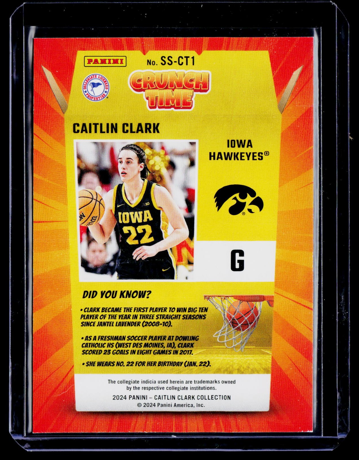 2024 Panini Caitlin Clark Collection #SS-CT1 Caitlin Clark Crunch Time
