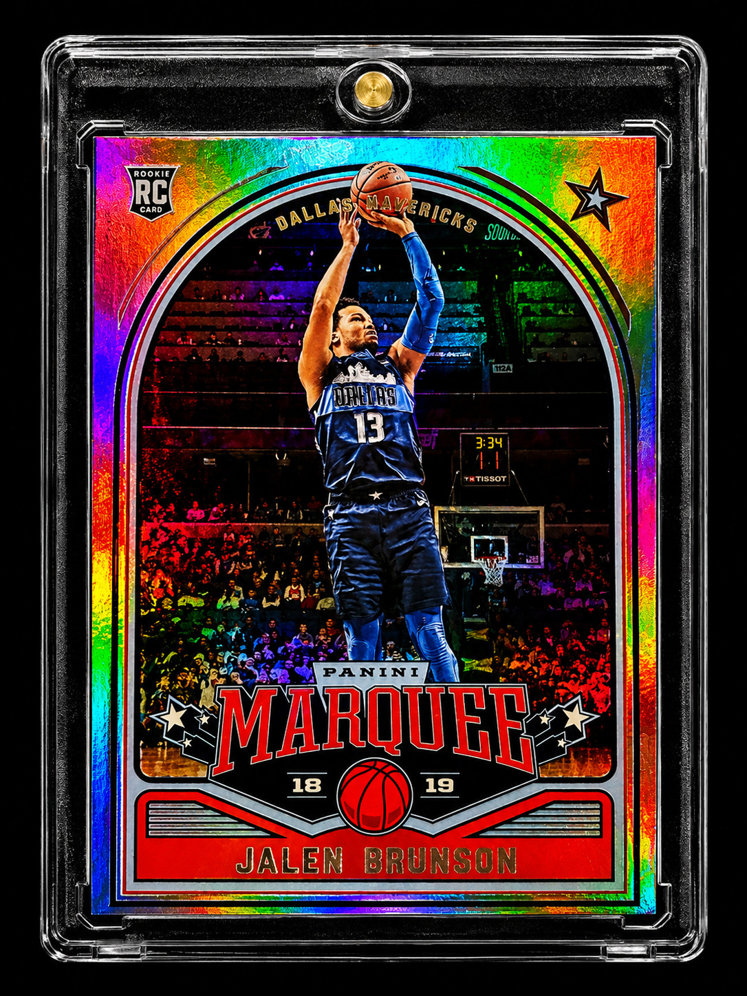 Jalen Brunson ROOKIE REFRACTOR SILVER Holo Gold Foil Mavericks 2018-19 KNICKS