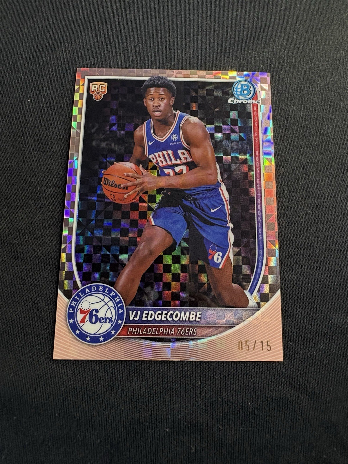 2025 Bowman Chrome Vj Edgecombe Rookie Rose Gold x fractor /15‼️📈🔥