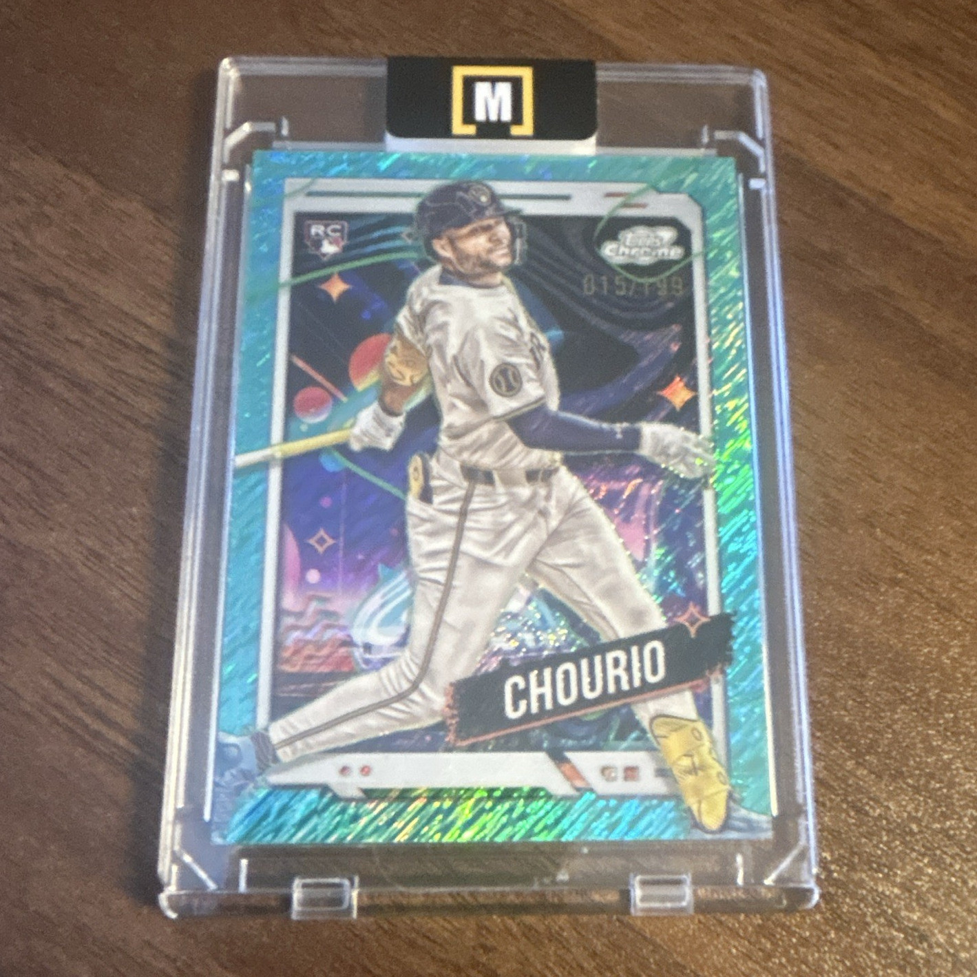 Topps 2024 Cosmic Chrome Jackson Chourio Rookie RC #179 Blue Moon /99 Brewers