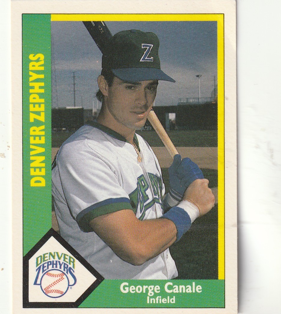 FREE SHIPPING-MINT-1990 CMC Minor League George Canale Denver Zephyrs #42